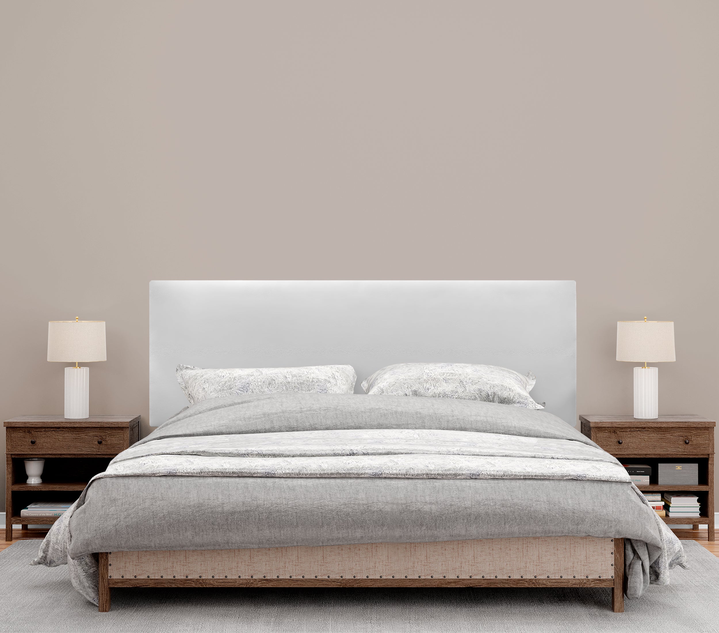 DHOME Cabecero de Polipiel Liso 135x50cm Camas 120/135 - Blanco - 4