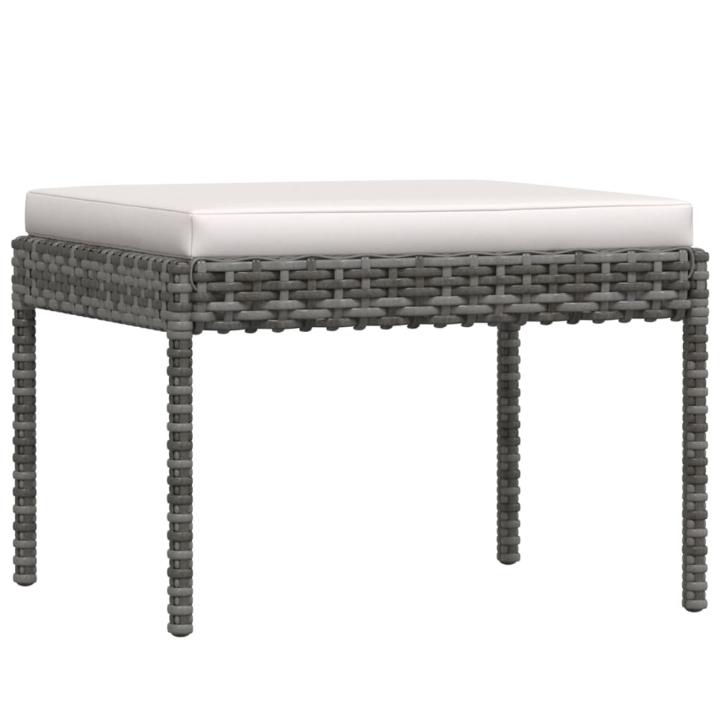 Maison Exclusive - 6 pcs conjunto lounge de jardim c/ almofadões vime PE cinzento - 7