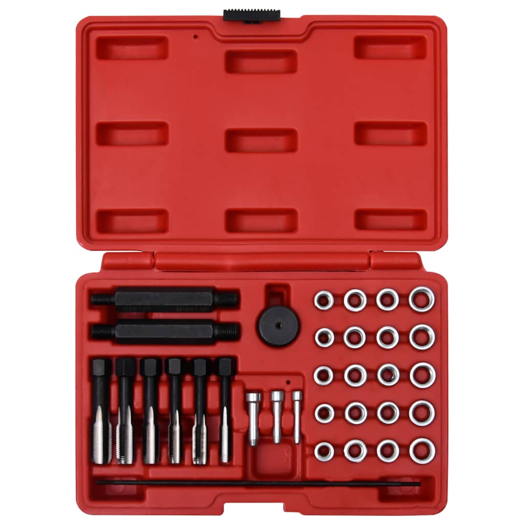 Kit De Réparation Filetage Bougie Préchauffage - 33 Pièces - Tarauds, Inserts Et Guides - M8/M10/M12/M14