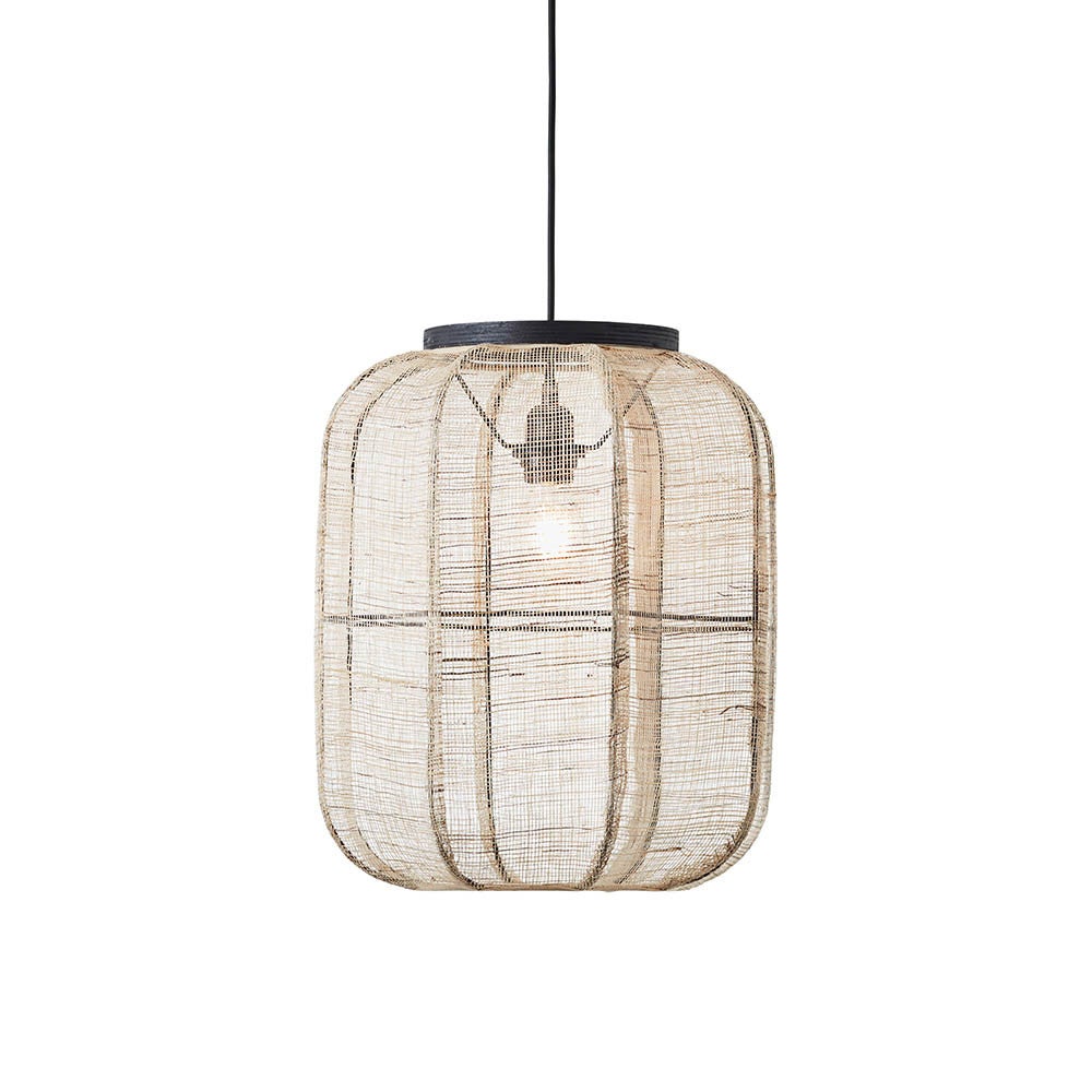 Lampa wisząca ZAIRE kremowo-czarny matowy 1xE27x20W tkanina wym:164x37,5x37,5cm IP20 Endon