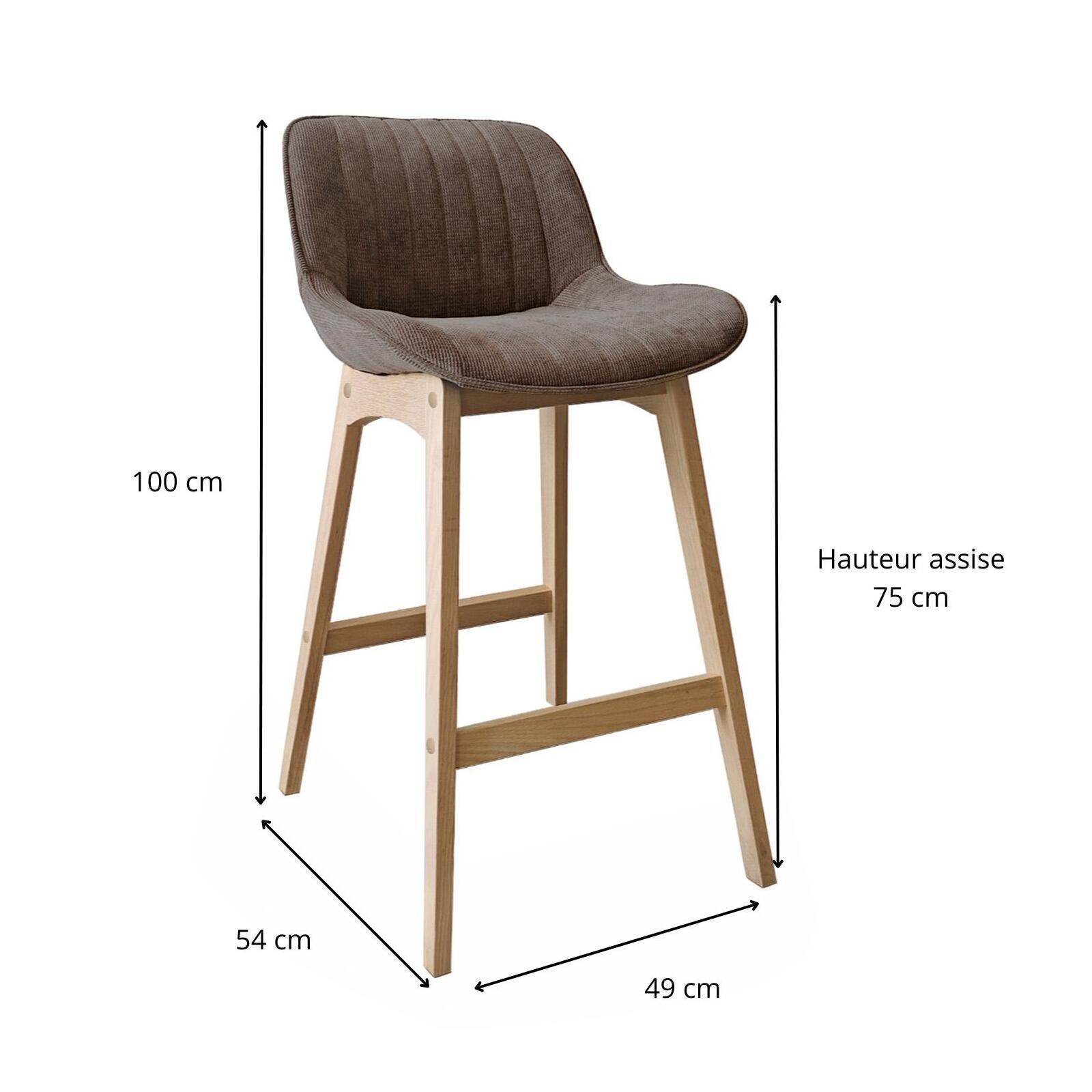 Set Taburetes NORDEN Roble y Pana H75cm - 3