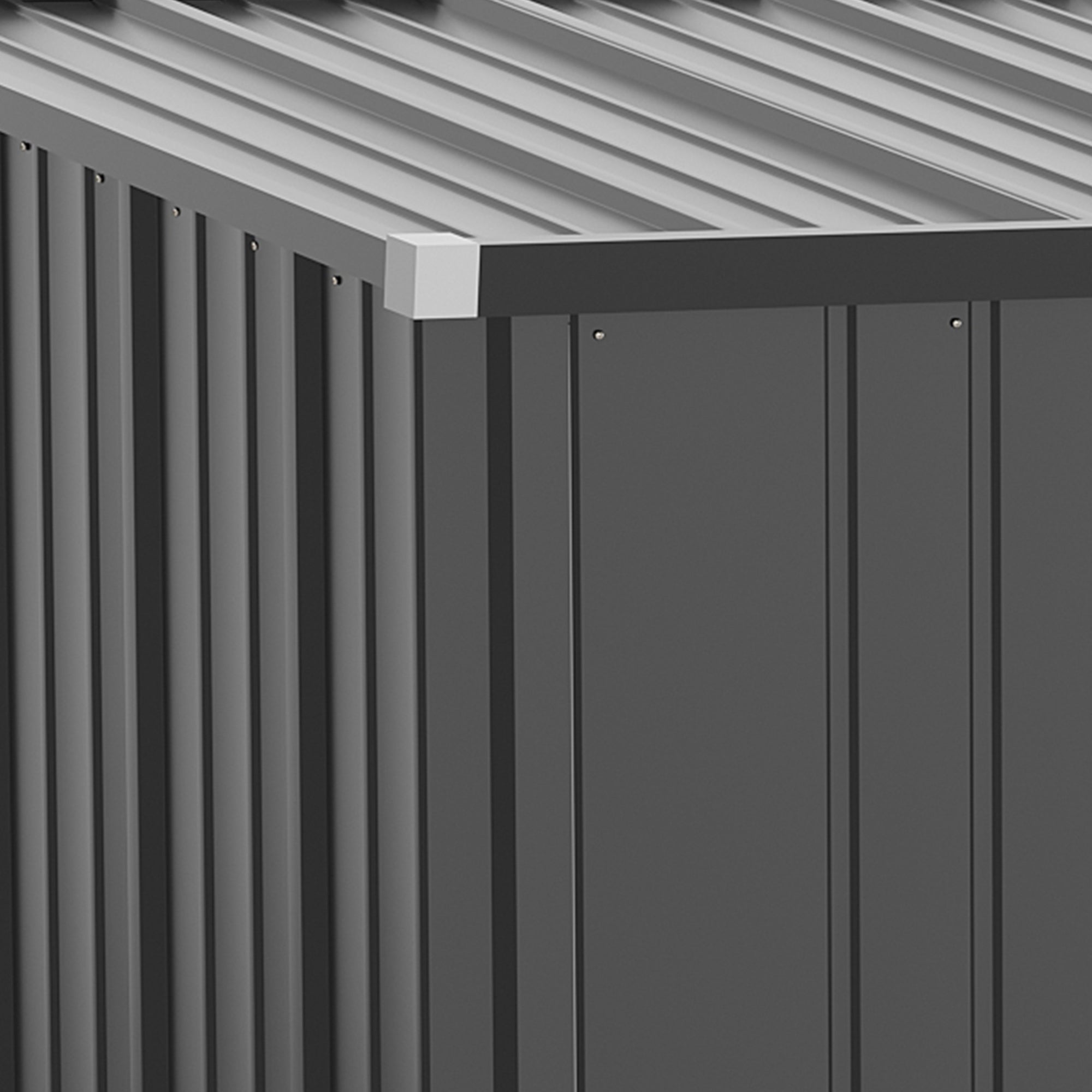 Abri de Jardin 1,34 m² en Métal, Armoire d’Outils Verrouillable, 161,5×94,5×196 cm – Noir – COMFORTXL - 8