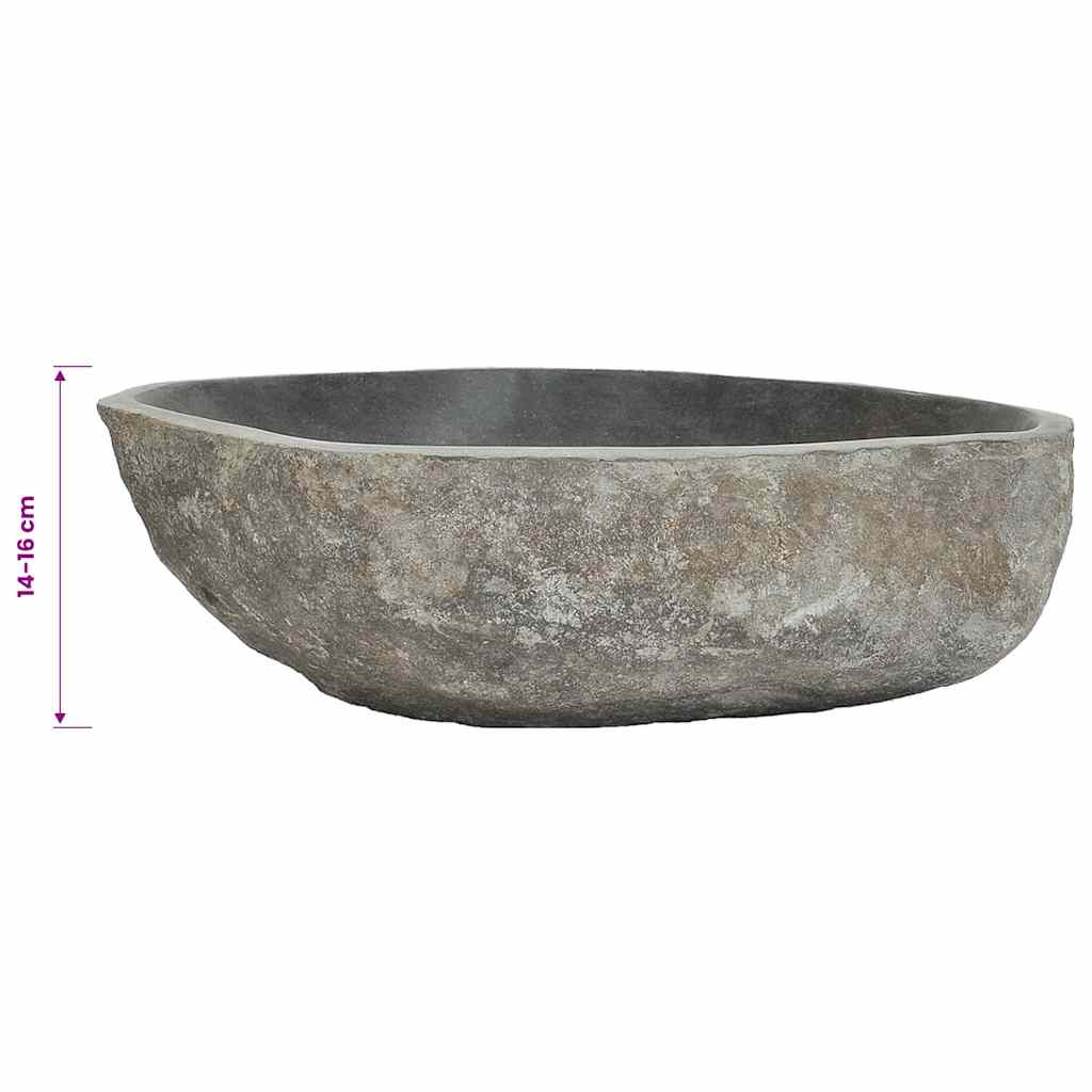 Lavabo en pierre de rivière Ovale (45 53)x(34 41) cm - 8
