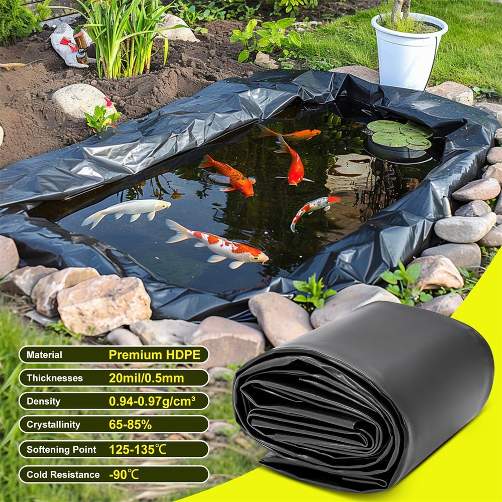 Bâche de bassin, bâches pour bassins extérieurs, bâche noire pour bassins à poissons koï, ruisseaux, fontaines et cascades de jardin 3 x 3 m - 8