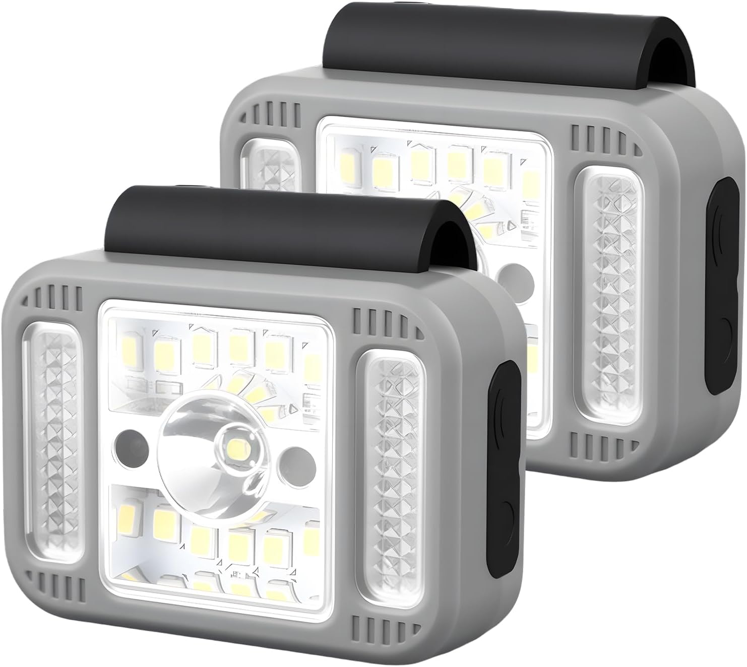 Latarka LED z klipsem: 2-częściowa latarka zewnętrzna z klipsem, ładowana przez USB, wodoodporna latarka czołowa, lampa piersiowa, światło bezpieczeńs