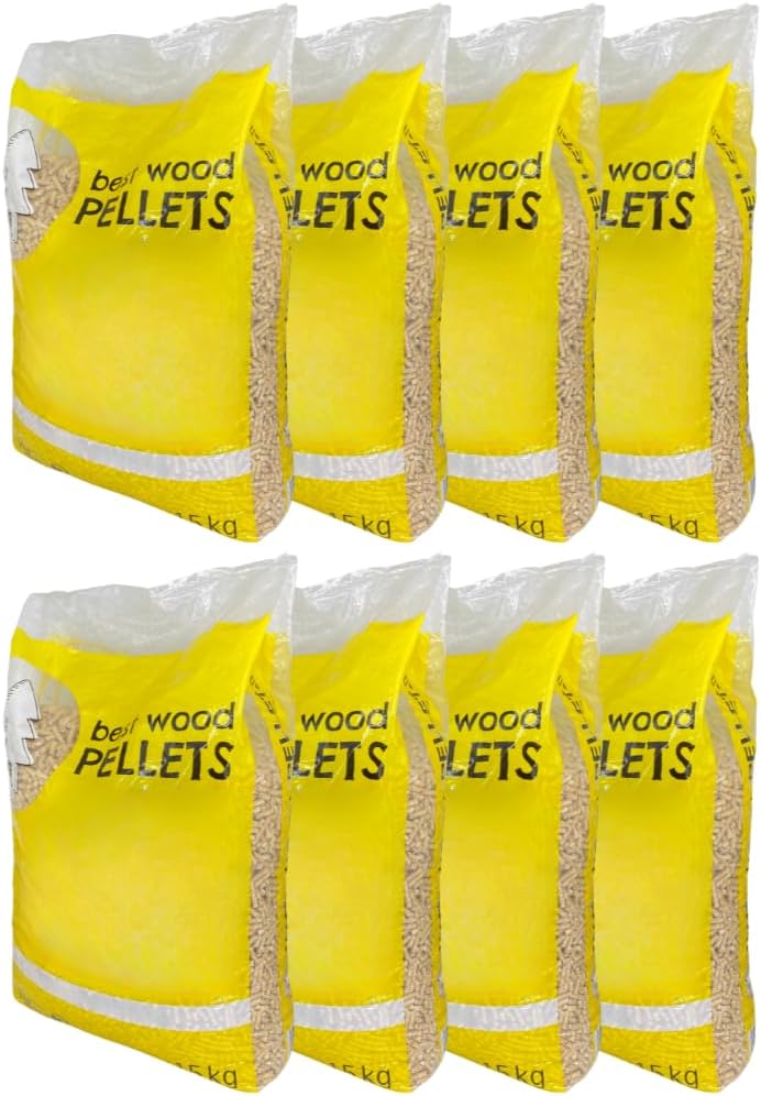 Pellet Di Abete Bianco Premium Acquaverde - Alto Potere Calorifero, Certificato ENplus A1, 3 Sacchi Da 15 Kg