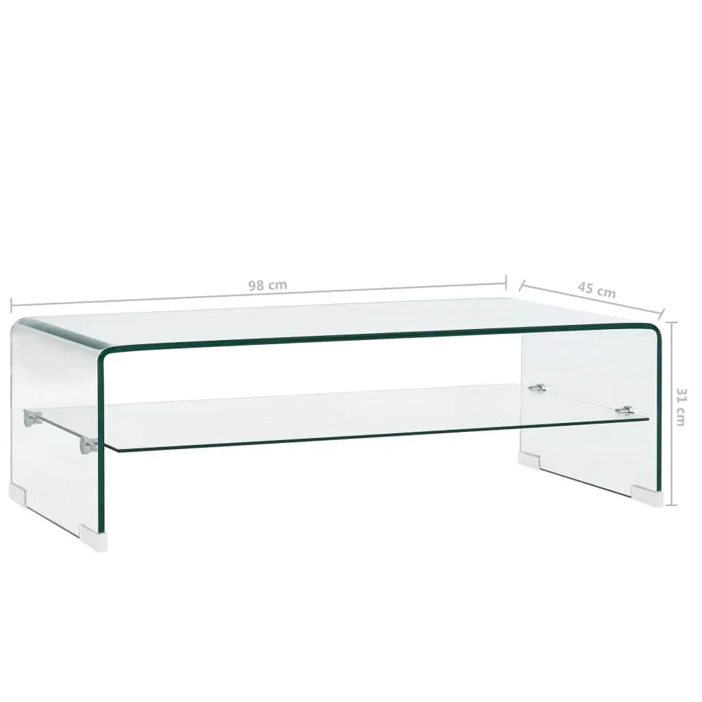 Table basse Clair 98x45x31 cm Verre trempé vidaXL - 7