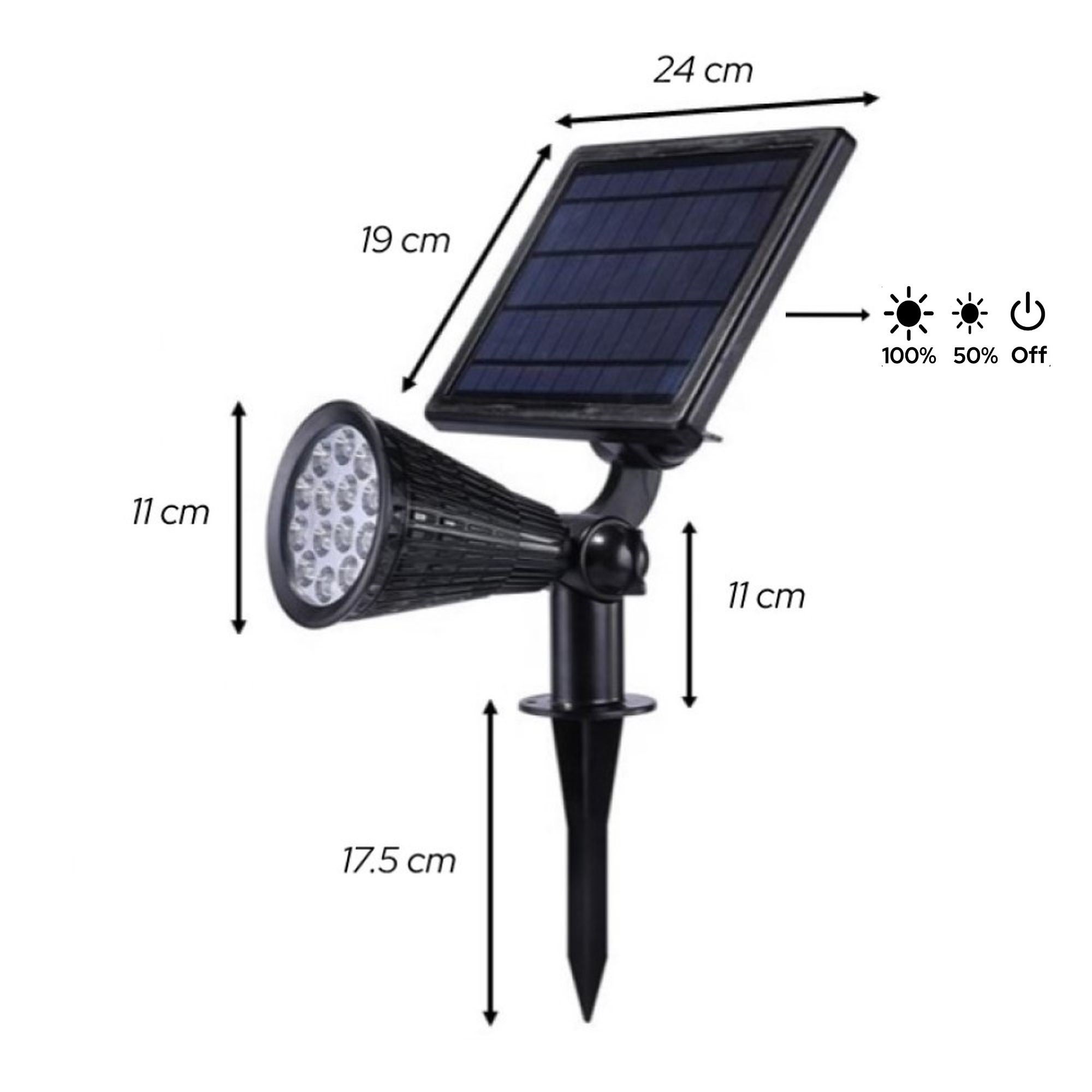 Spot Solar Exterior LED Iplux® Pro+ 1200 lúmenes - Alta qualidade - Duração de combustão 15 horas - 9