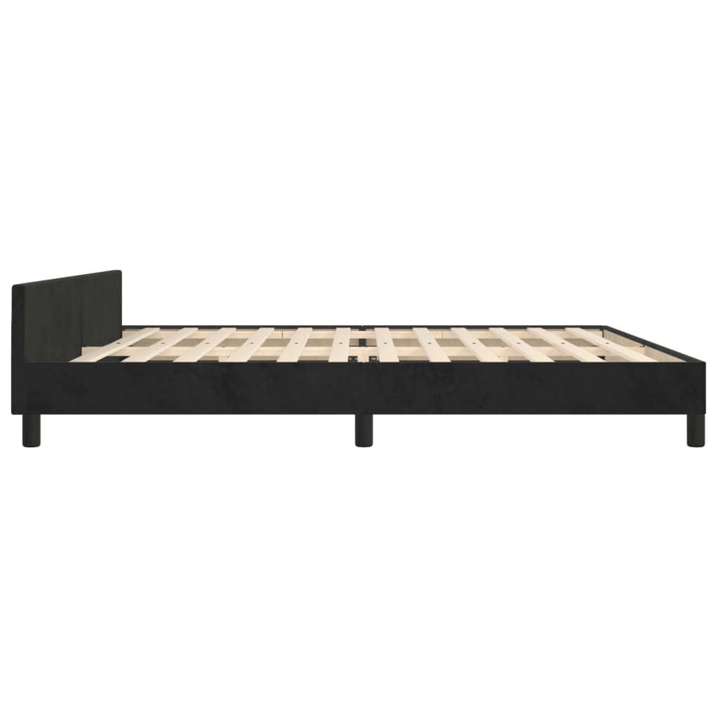 Cadre de lit sans matelas noir 200 x 200 cm en velours - 7