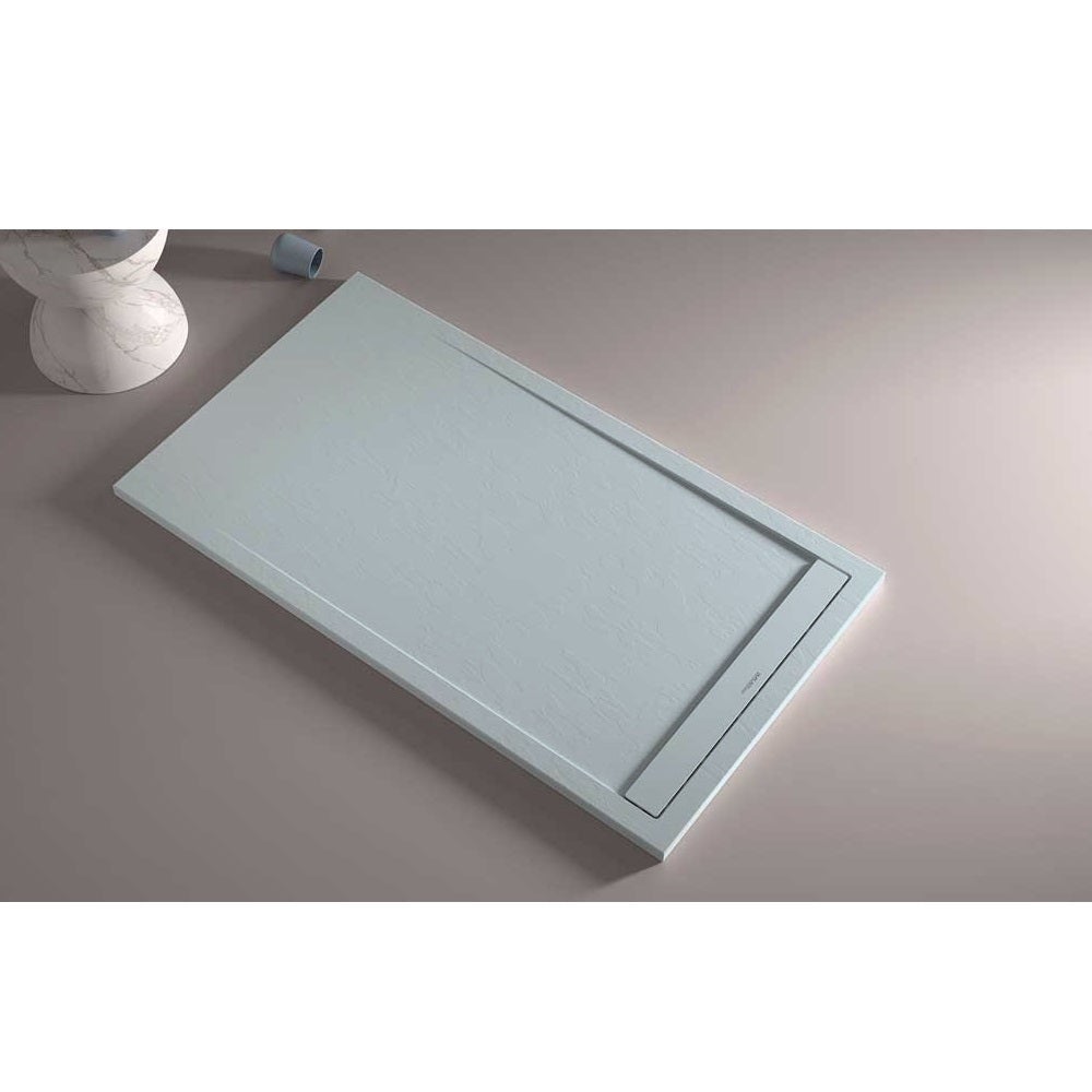 Receveur de douche 70x100 cm extra plat CLEVER en résine surface ardoisée gris cendre - 3