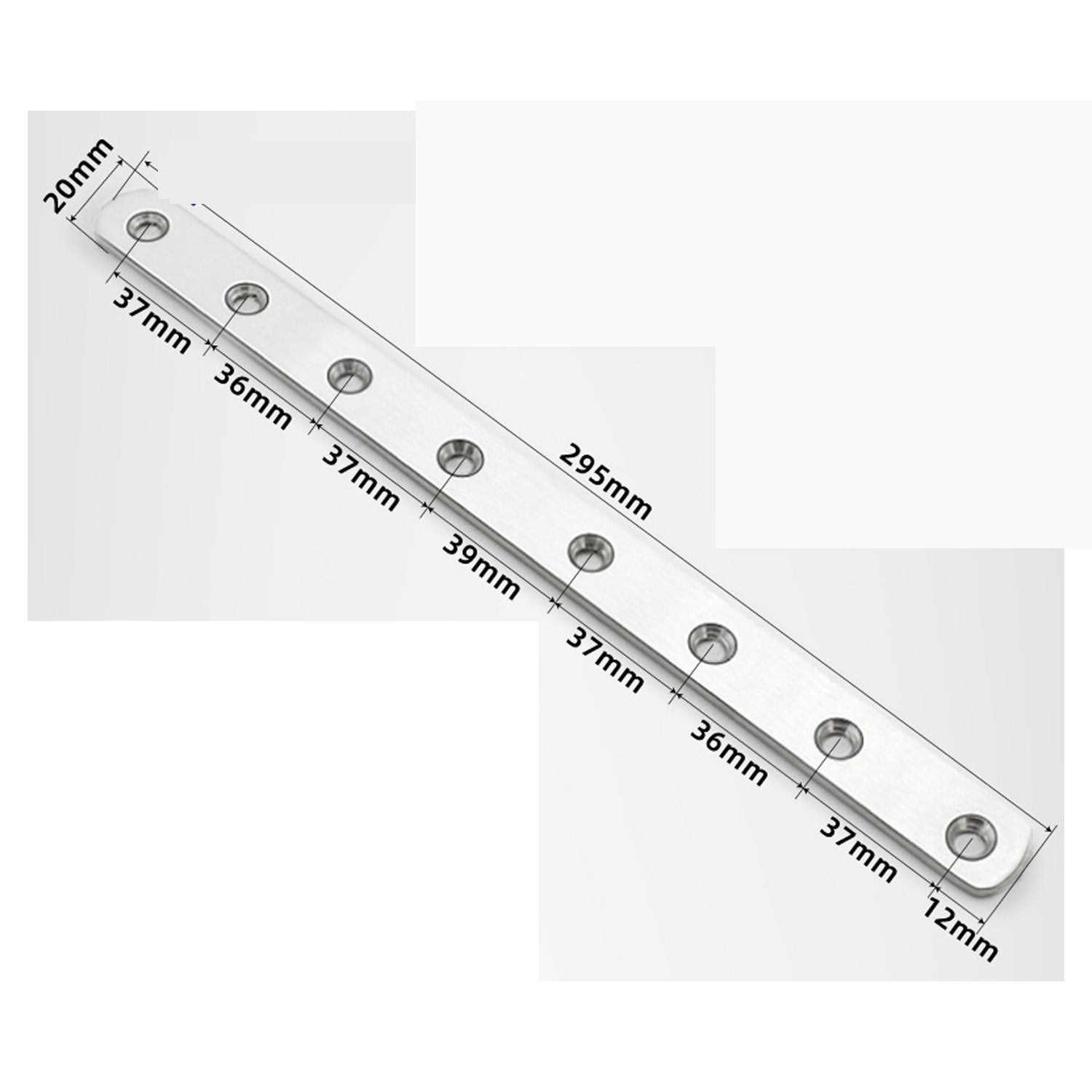4 Pièces Pattes D'assemblage Métal Equerre Plate Fixation Inox, Tables et Chaises, Poutres de Cadre de Porte etc.Argent, 29.5*2*0.3cm - 3