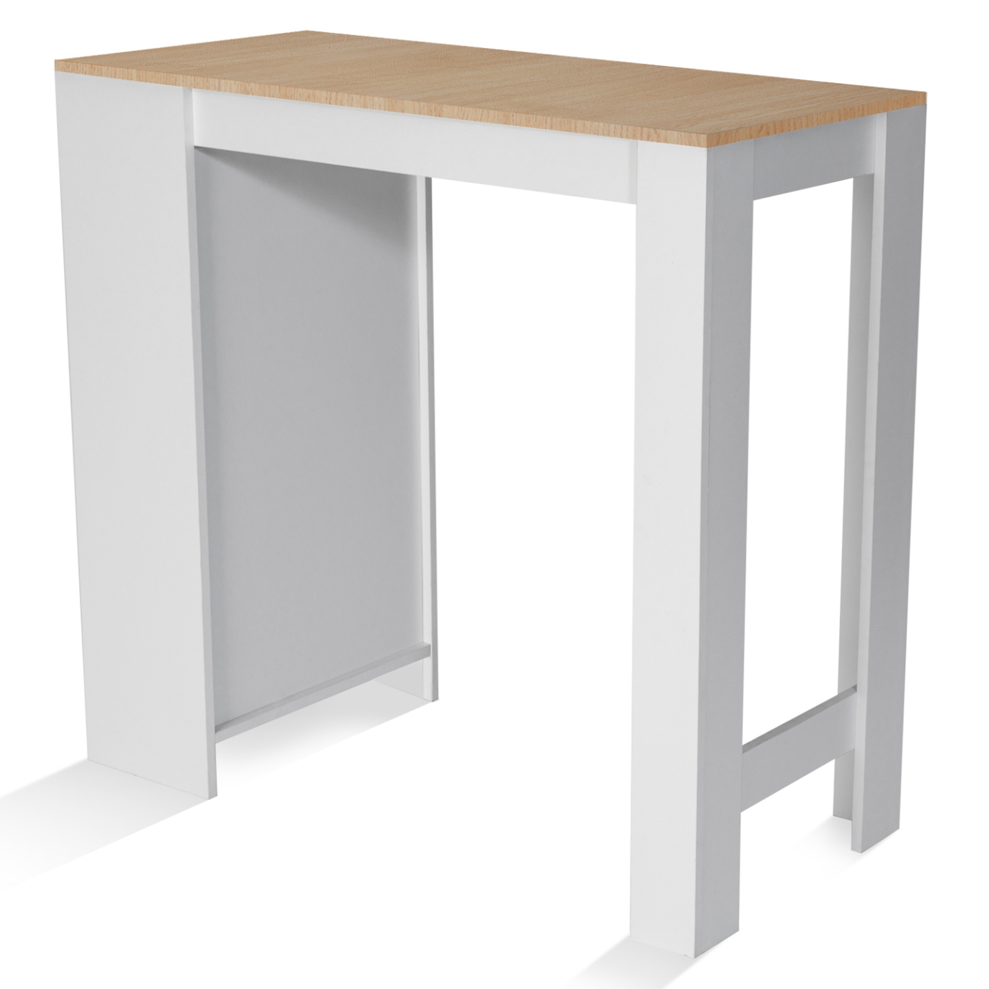 Table de bar BARTH 2 à 4 personnes bois blanc plateau façon hêtre - 3