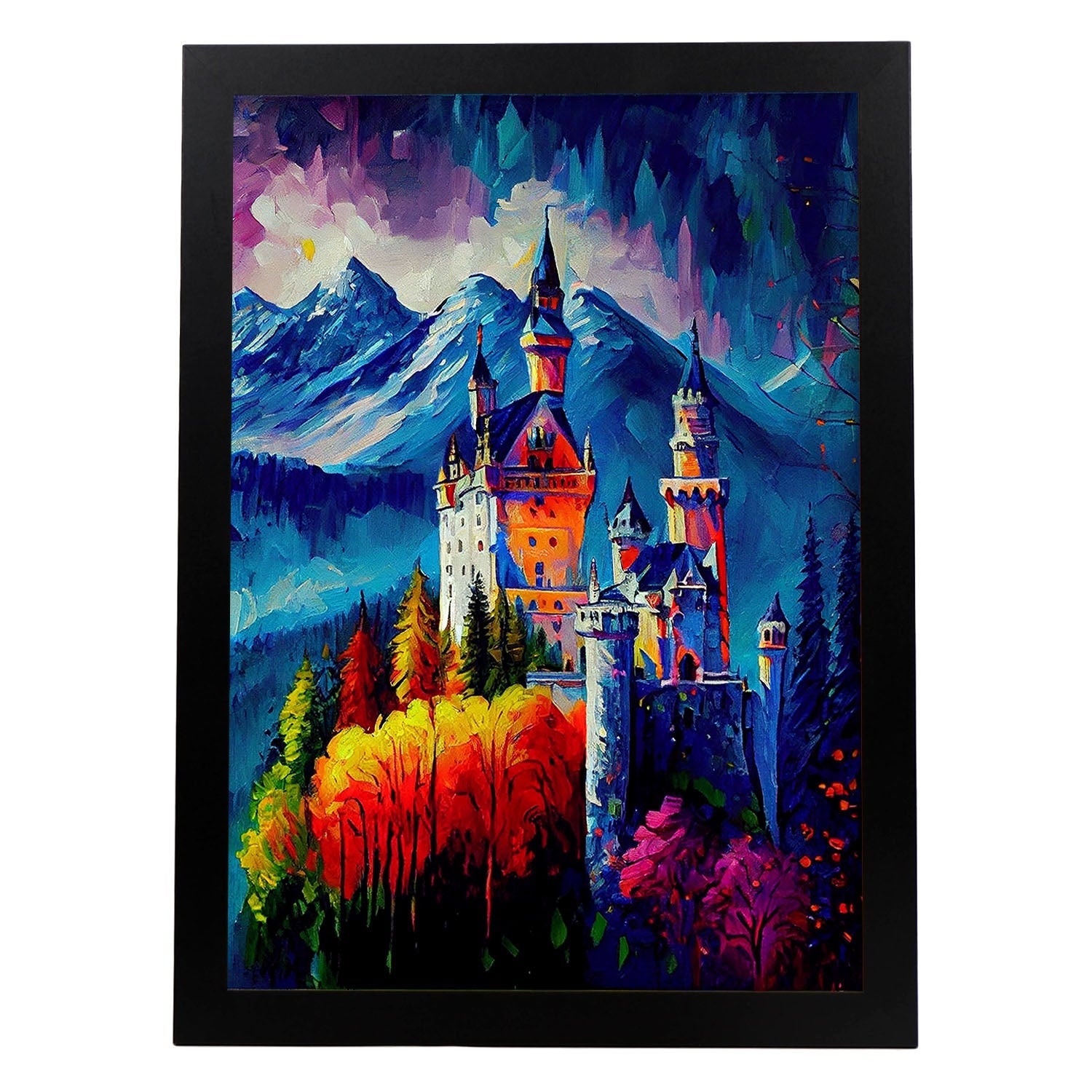 Poster De Castillo De Neuschwanstein En Estilo Pintura Al Óleo ...