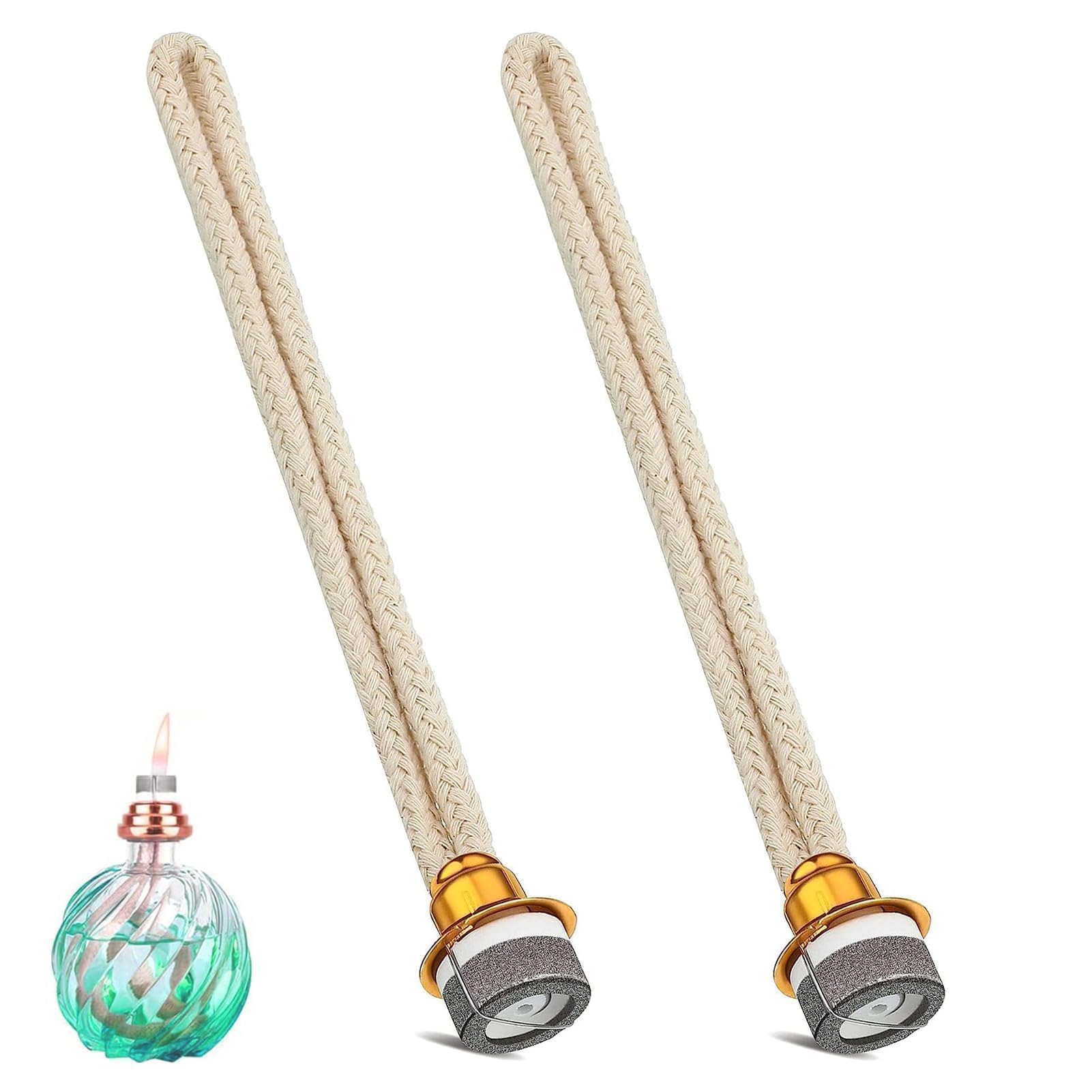 2 Knoty do lampy naftowej 18 mm, trwały i bezpieczny knot do palnika katalitycznego do dyfuzora domowego i biurowego (złoty) – zestaw 2 szt.