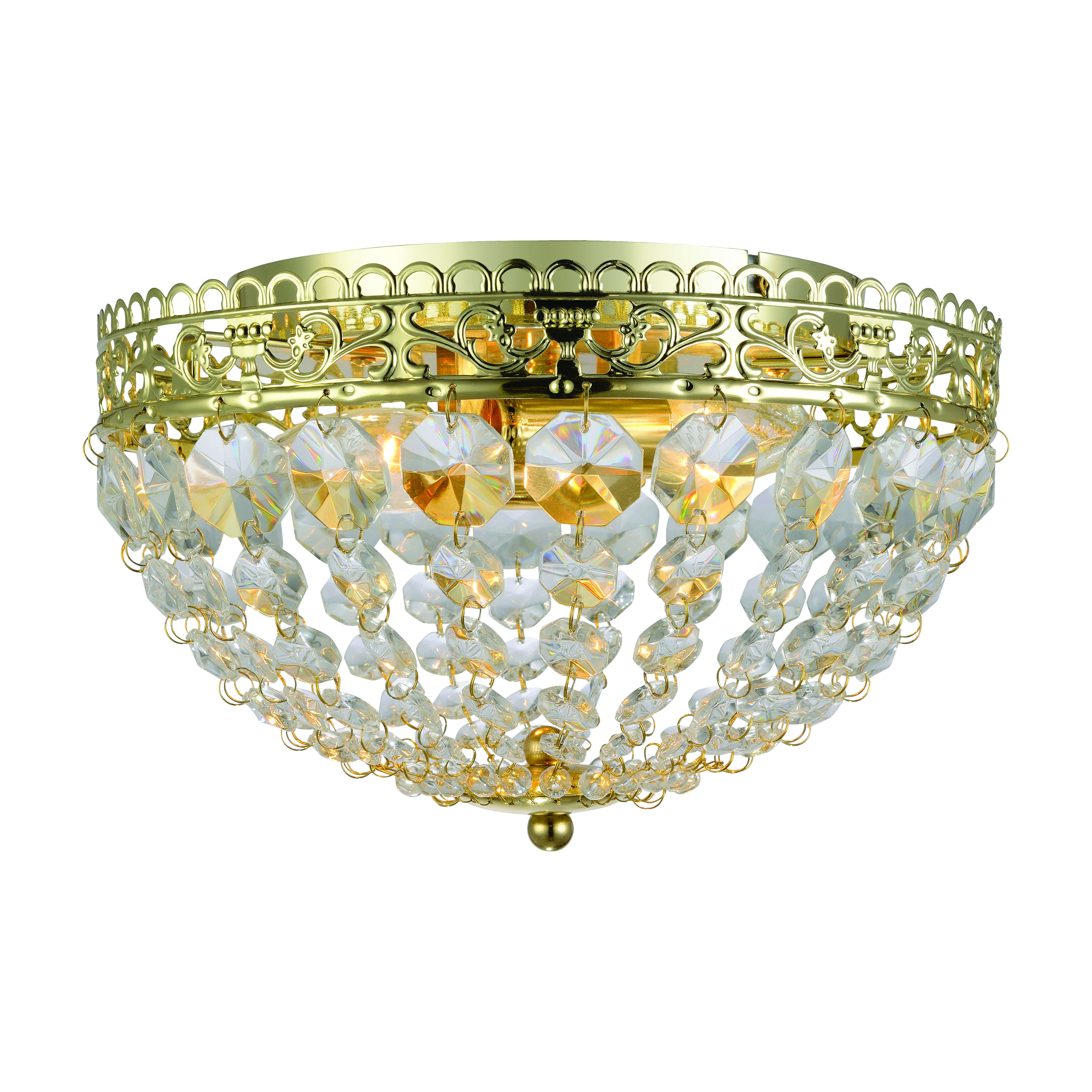 Markslöjd  Plafonnier En Cristal Saxholm Doré 2 Ampoules , Leroy Merlin