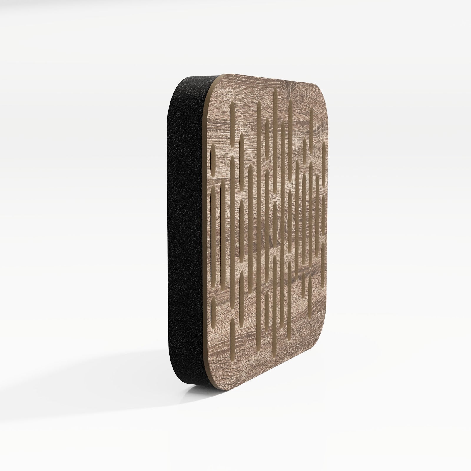 Lot de 8 Mini-Panneaux acoustiques insonorisants WAVE-D 23x23x3 cm - 0,42 m² surf.totale -MDF perforé laminé et mousse acoustique -Sonoma - 3
