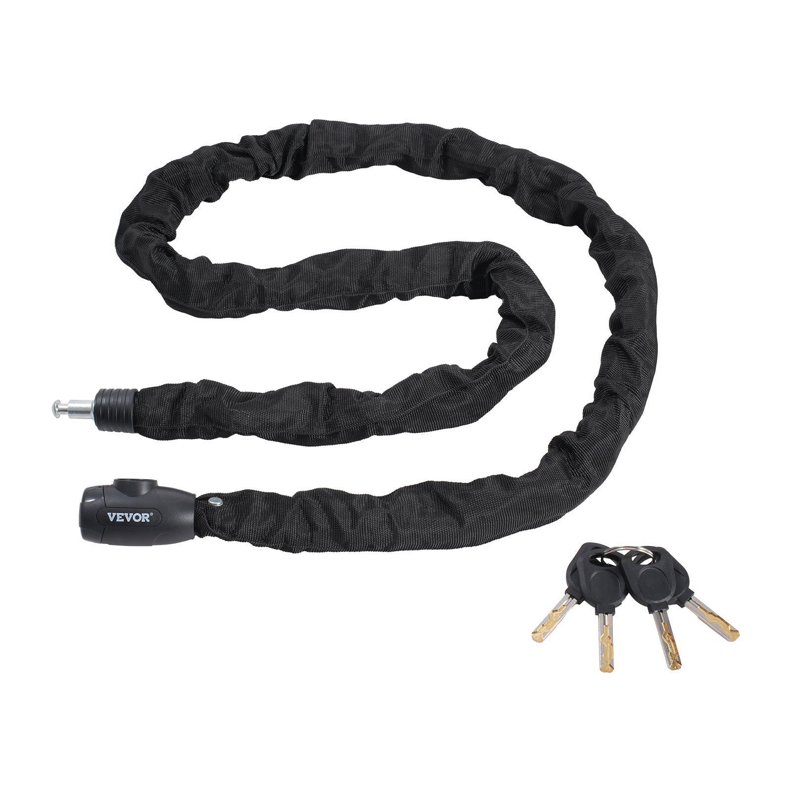 Zapięcie do łańcucha rowerowego motocyklowe zapięcie do łańcucha rowerowego 1,82m 10mm czarne VEVOR