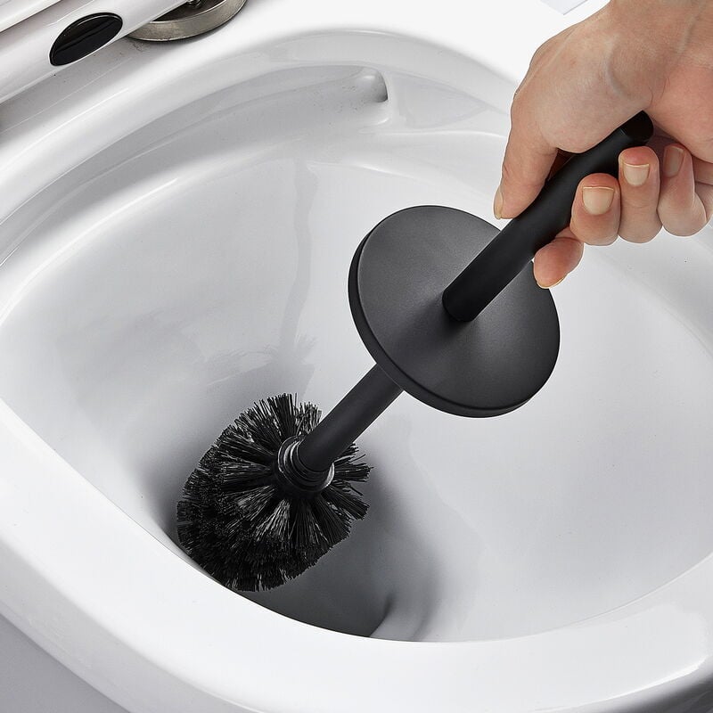 Toilette Porte-brosse Noire Balai Toilette WC en Acier INOX 304 Mural Imperméable Facile à nettoyer pour WC Salle Support Brosse Antibactérienne - 2