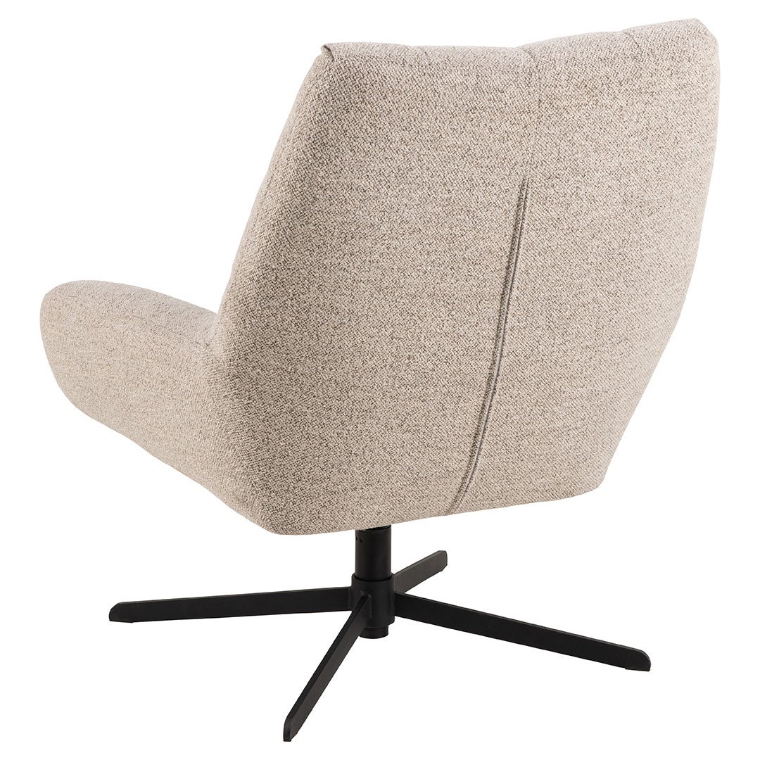 Fauteuil pivotant 73x82x88 cm en tissu bouclette beige - 3