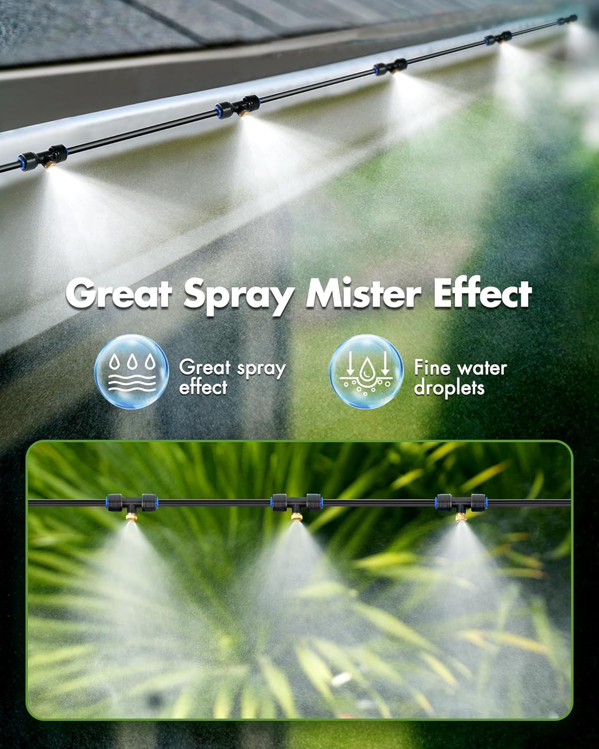 Kit Brumisateur Extérieur 10m avec Filtre à Eau - Système de Brumisation Basse Pression - Rafraîchissement pour Jardin, Terrasse, Balcon & Serre - 5