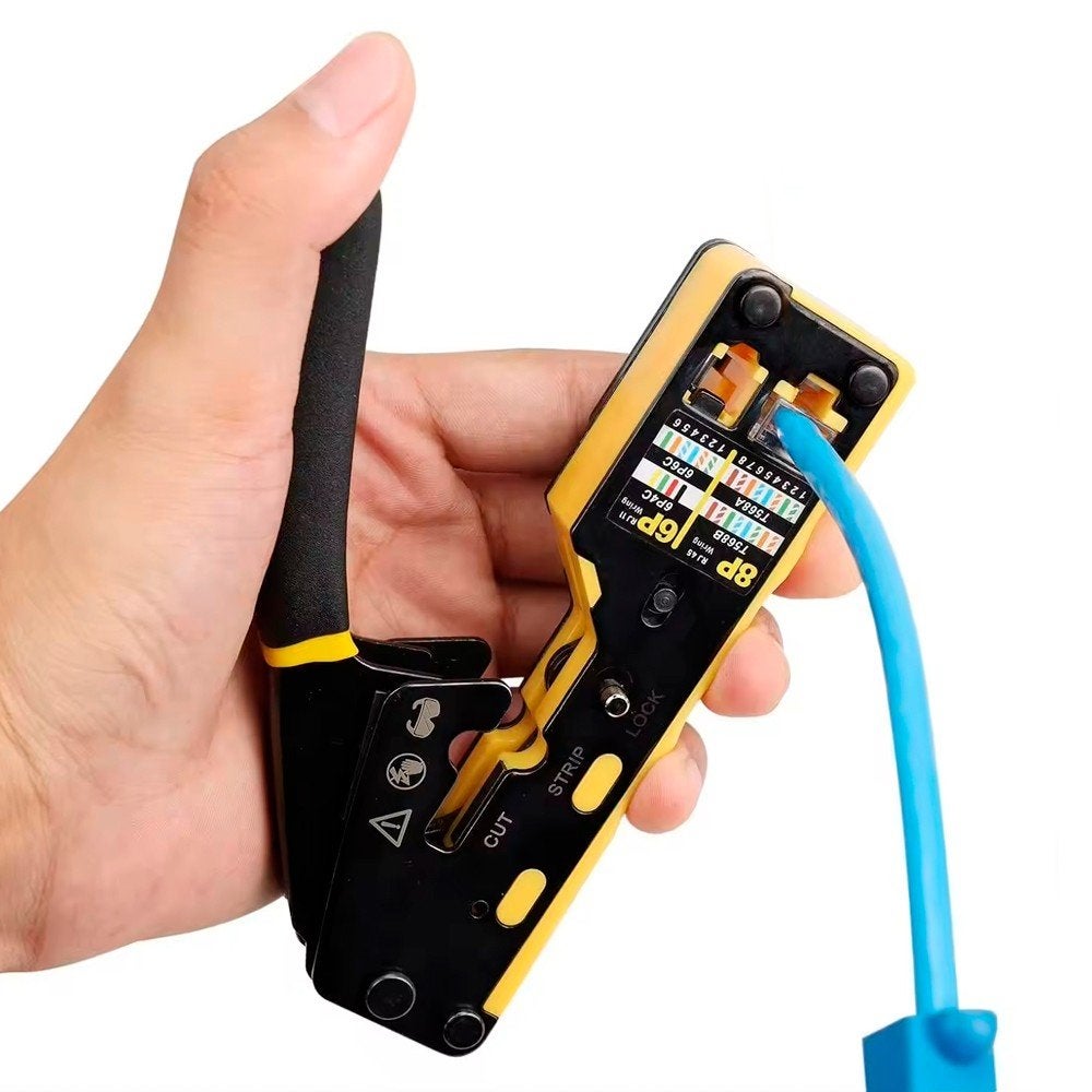 Alicate Crimpador RJ45/R11 Cortante de Exedentes 20 Conectores RJ45 ...