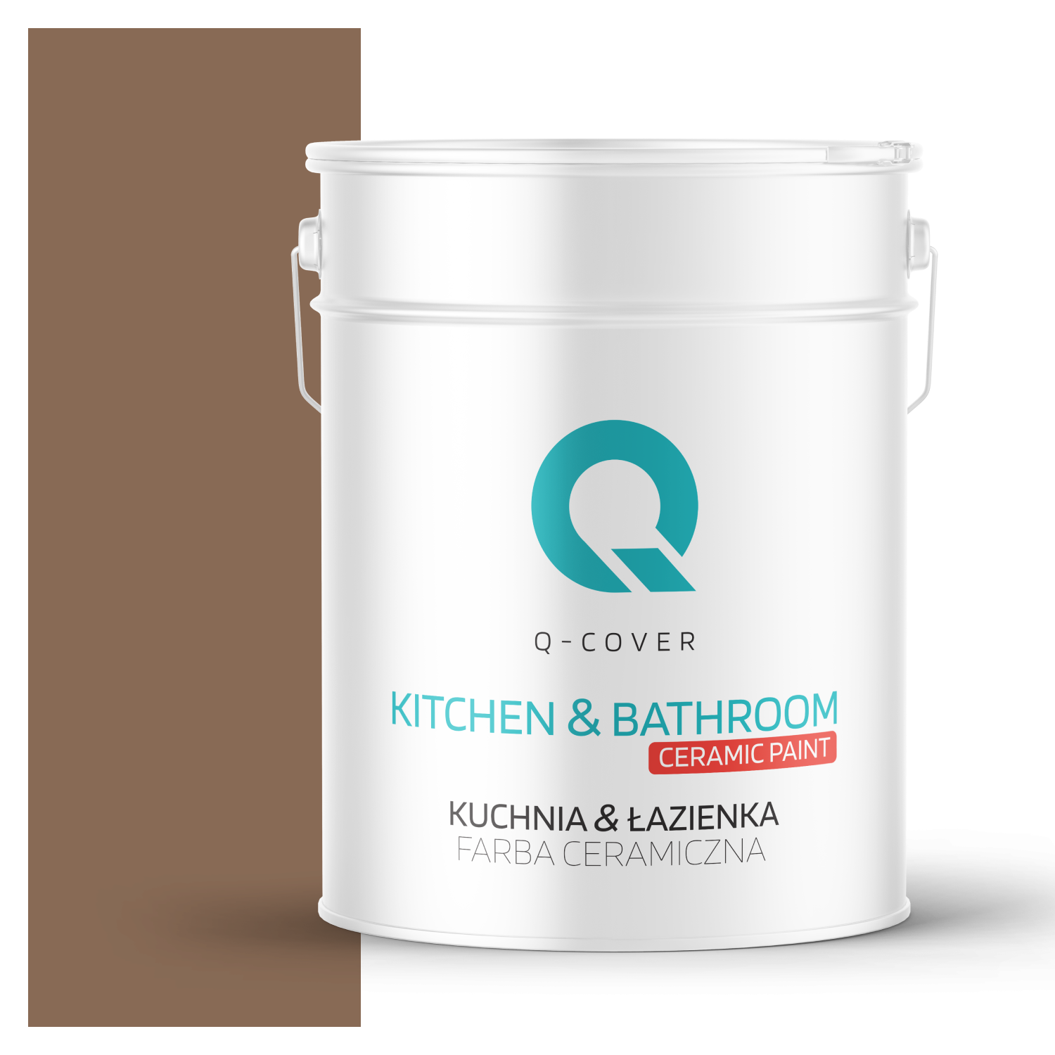 Farba Ceramiczna Kuchnia &amp; Łazienka Q-Cover Brązowy ciemny H4917 Głęboki Mat 10L