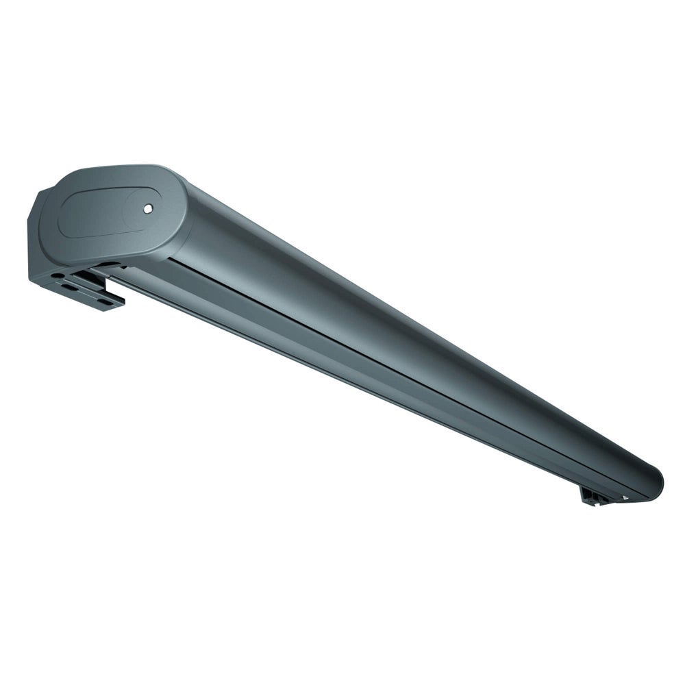 Store banne Coffre intégral PROTECT 2 LED SMART Gris Anthracite 5x3,5m Motorisé à télécommande + Capteur Vent + Eclairage LED - Toile Taupe - 4