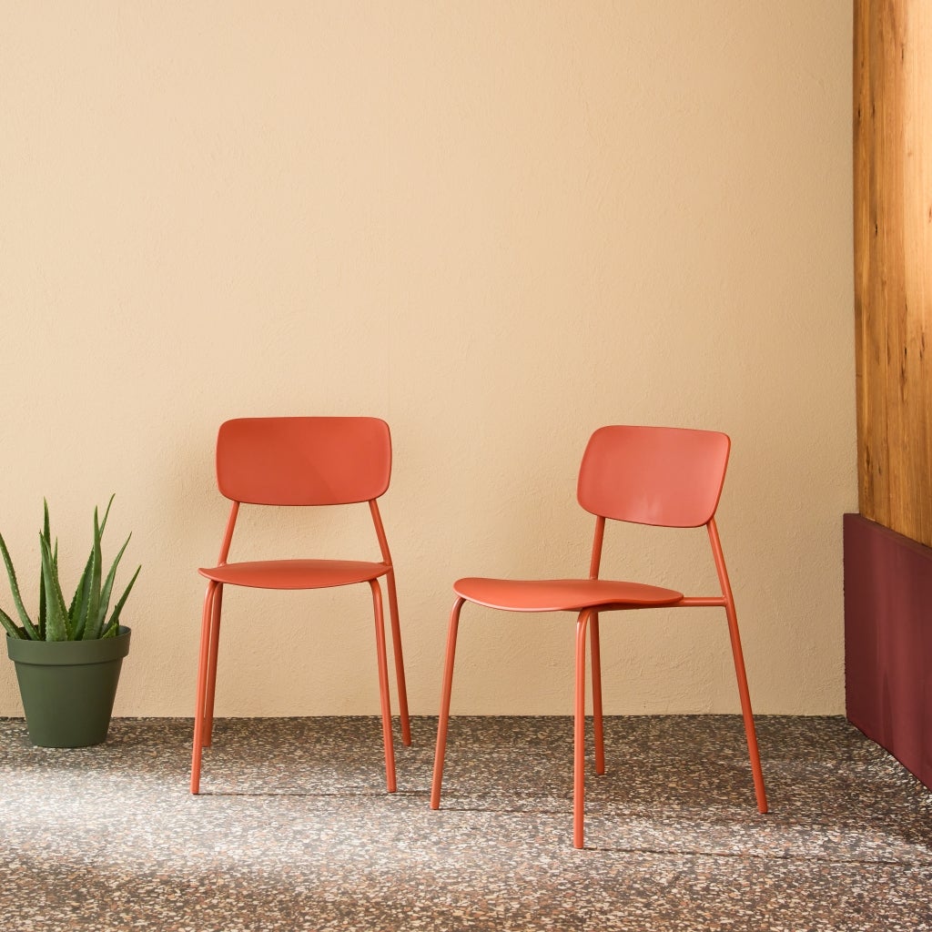 COSTWAY Set di 2/4 Sedie da Giardino, Poltrone in Tessuto Textilene per Esterno, Sedie Impilabili con Gambe in Metallo, Portata 150 kg, 56 x 70 x 84