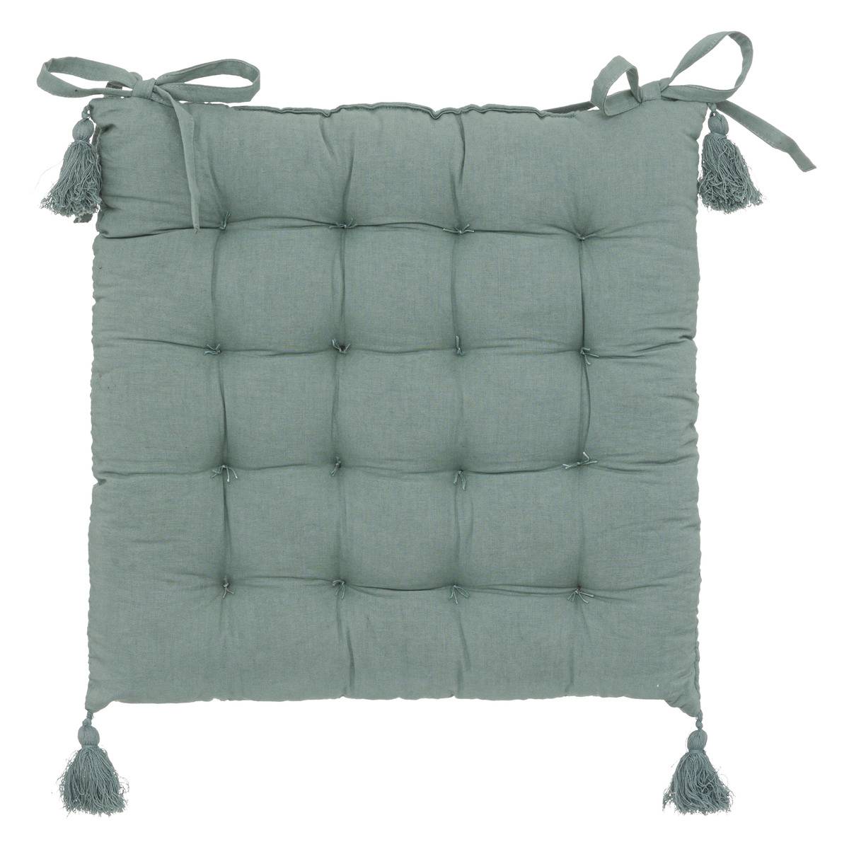 Funda de silla jamana algodón 38x38cm azul petróleo - atmosphera créateur d'intérieur