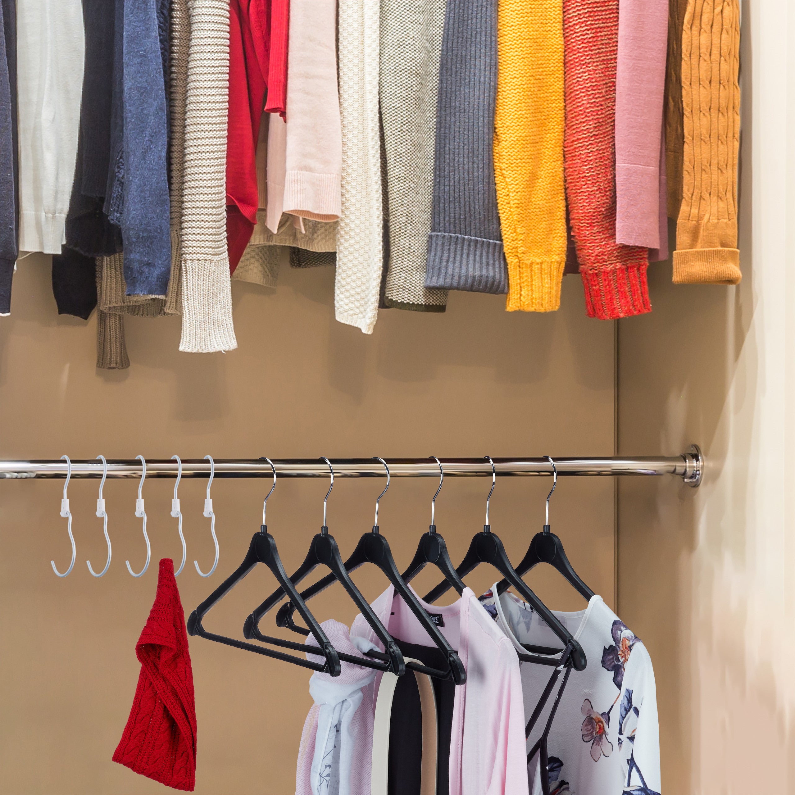 Set de 10 Ganchos de Ropa, Colgadores para Armario y Percheros