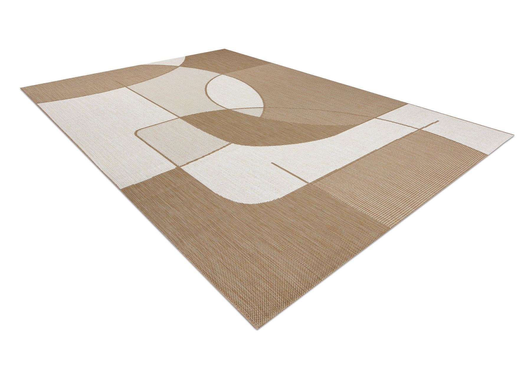 FLAT 48982265 Tapis sisal Géométrique - couleur paille beige naturel, ficelle 160x230 cm - 3