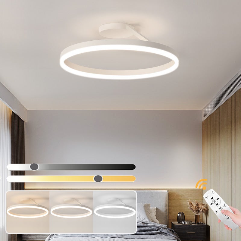 Ściemniana lampa sufitowa LED z pilotem nowoczesny żyrandol LED okrągła lampa sufitowa o średnicy cm temperatury barwowe K K biała