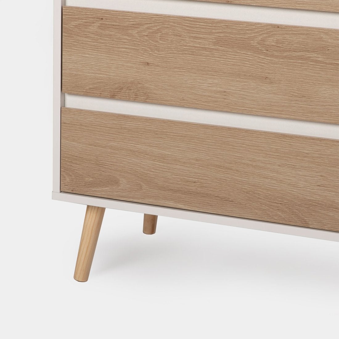 Commode à 6 tiroirs en bois blanc et naturel Kemi - 7