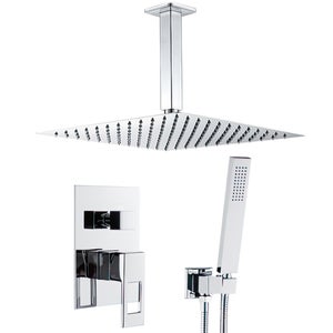 Poignée Thermostatique Carrée Chromée Pour Mitigeur Baignoire/Douche - Axe 3.75 Cm, 20 Cannelures