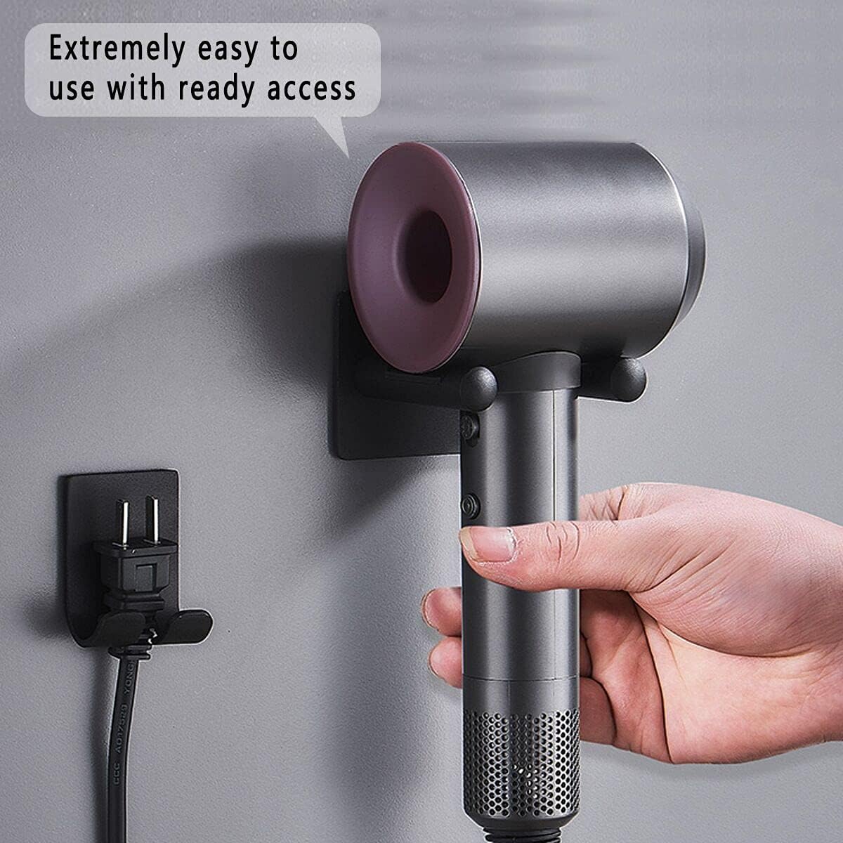 Uchwyt na suszarkę do włosów Dyson Supersonic zamontowany w sypialni, toalecie i łazience - 3