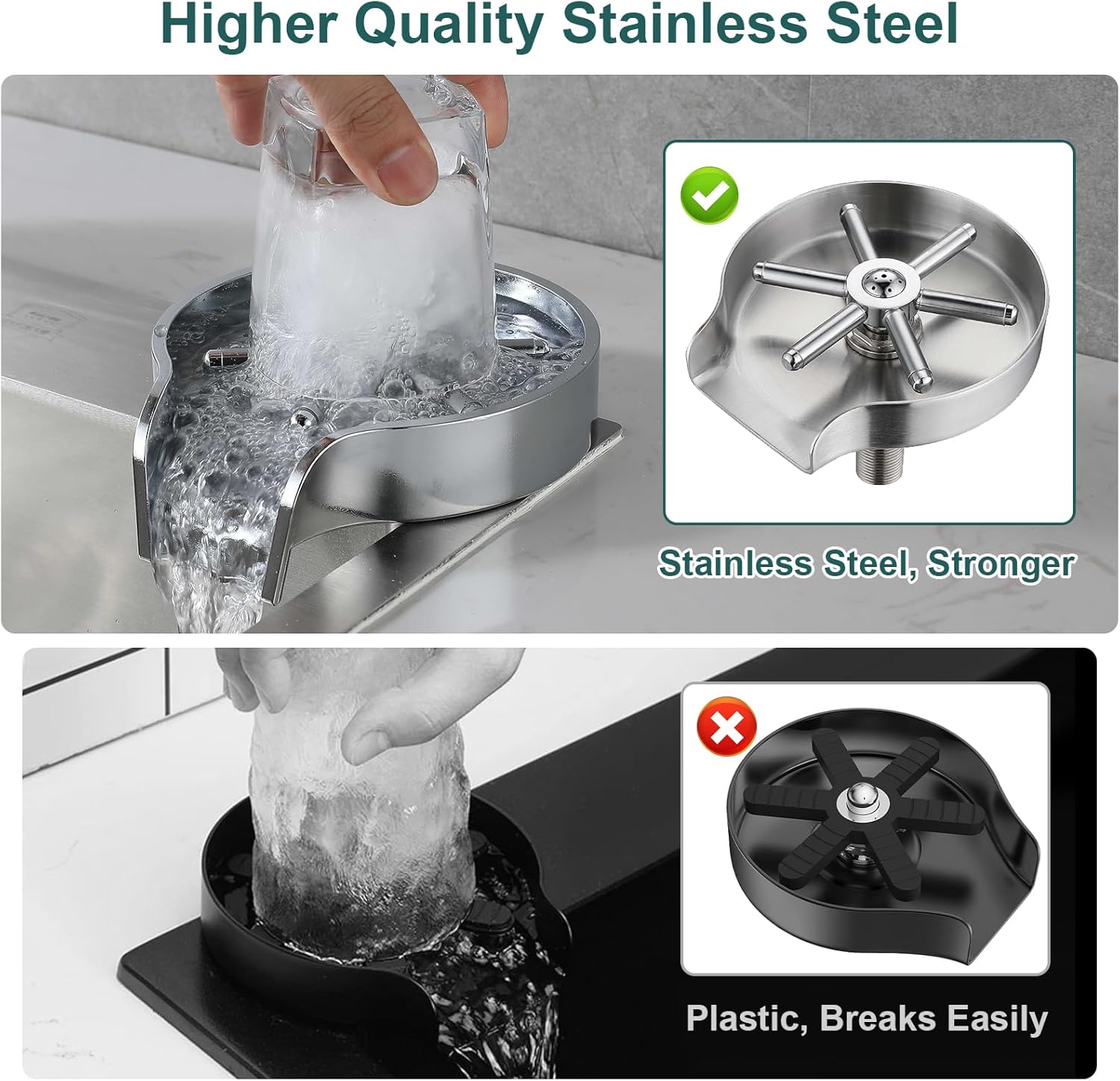 Rince-verres Automatique En Acier Inoxydable - Pour Café, Lait, Bars, Maison, Installation Sur Plan De Travail - 11