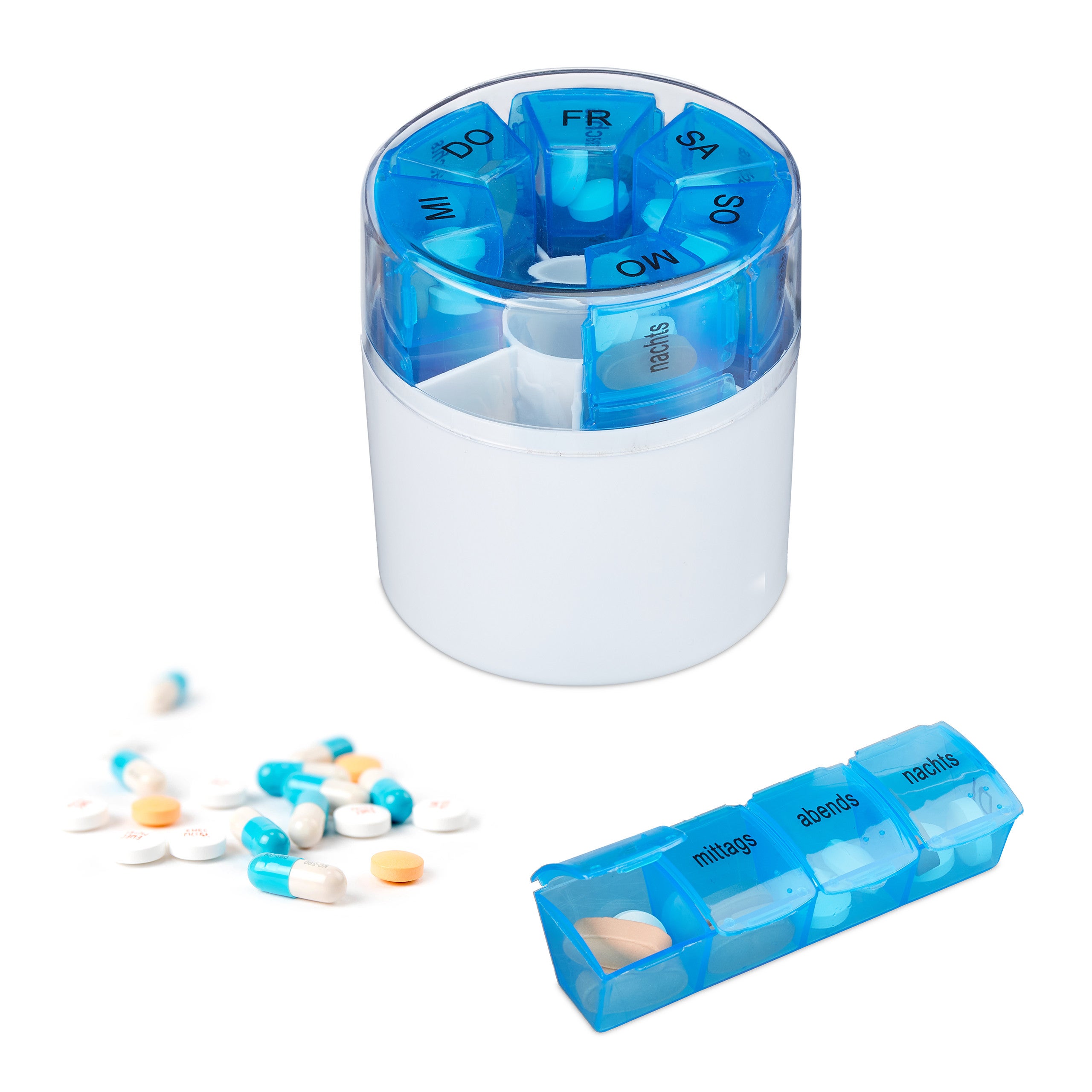 Portapillole Giornaliero Da Viaggio B-ling - 8 Scomparti, Chiusura Sicura, Con Strass, Per Vitamine E Medicinali
