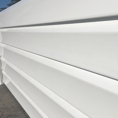 Clôture PVC Persienne 3 lames en kit Dimensions L.2100 mm (poteaux compris) X H.440 mm couleurs Blanc - 3