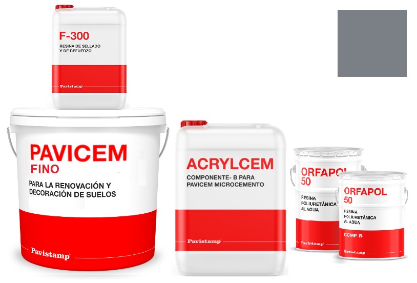 Kit microcemento 8 m2 bicomponente para paredes de yeso o pladur - poliuretano brillo-azul profundo