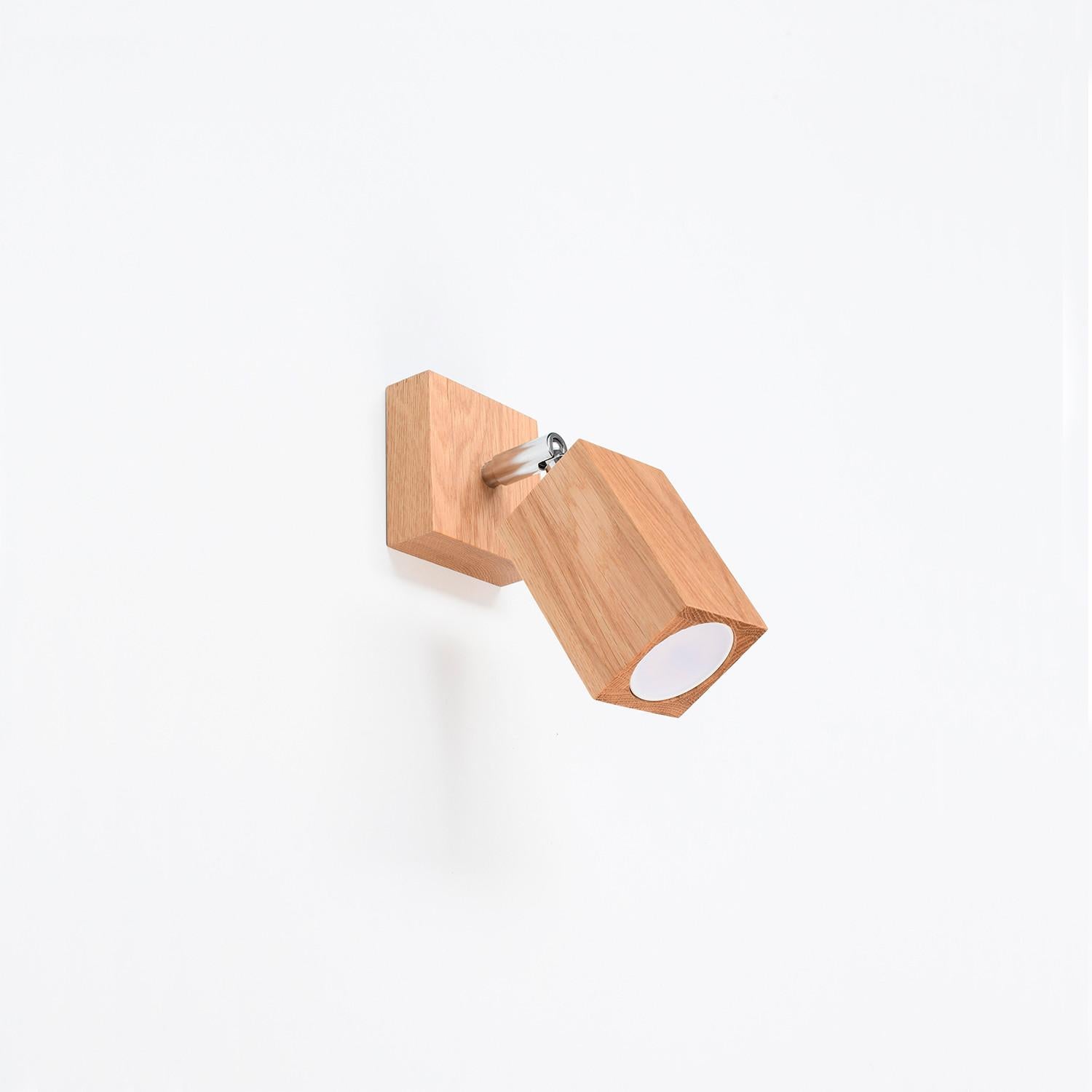 Kinkiet ścienny Keke jasne drewno-chromowany 1xGU10x40W kwadratowy wym: 20 x 8 x 8 cm metal IP20 Sollux Lighting