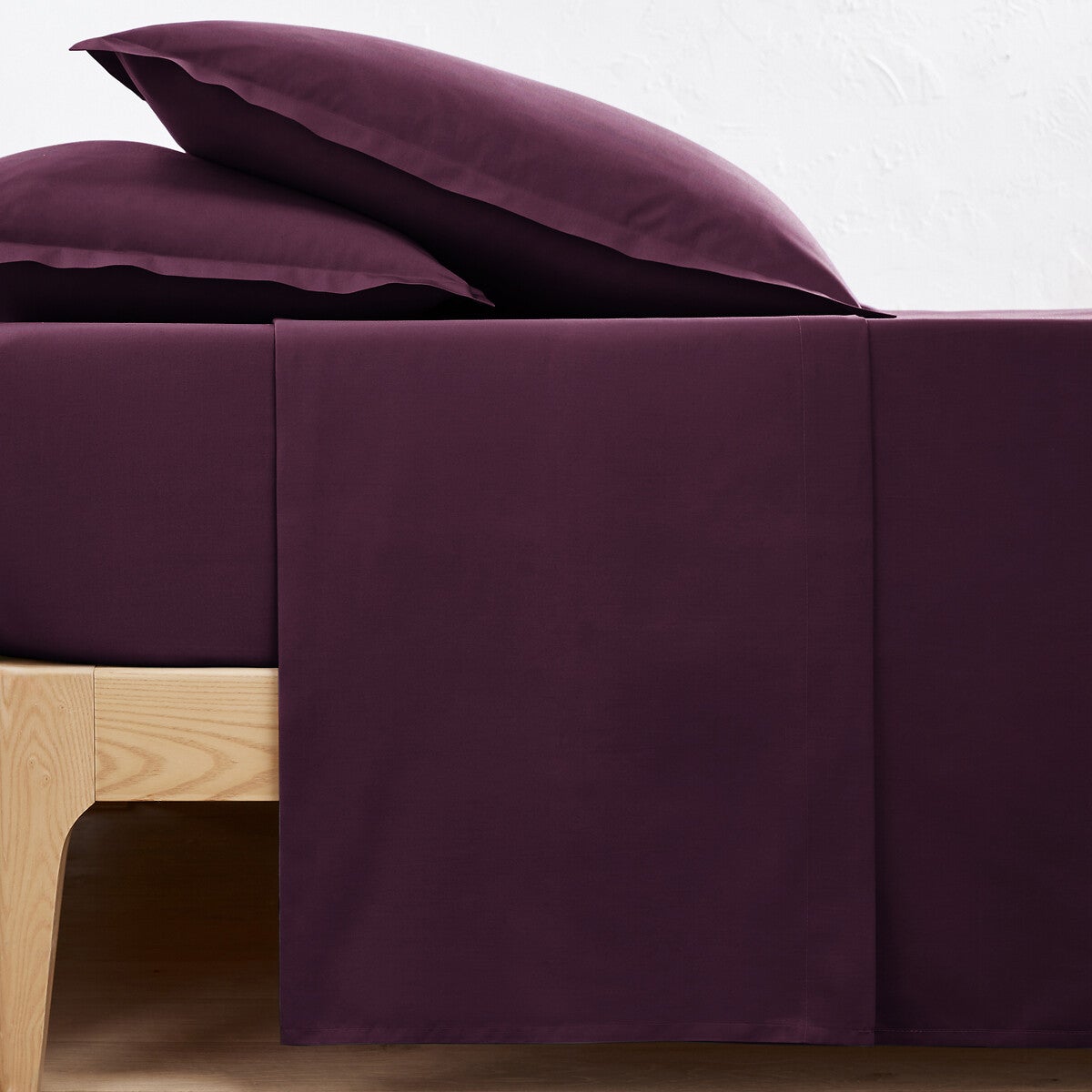 Drap housse uni 120x190 cm percale MANOIR beige Lin bonnet 35 | Leroy