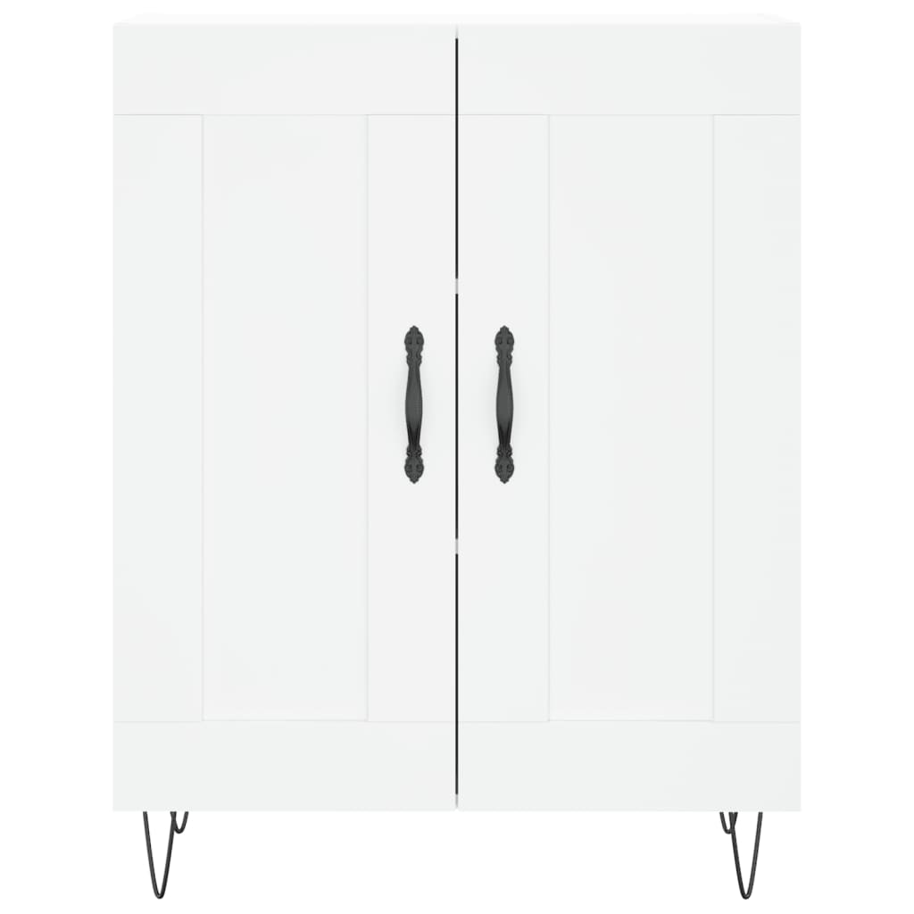 Buffet haut Blanc 69,5x34x180 cm Bois d'ingénierie - 8