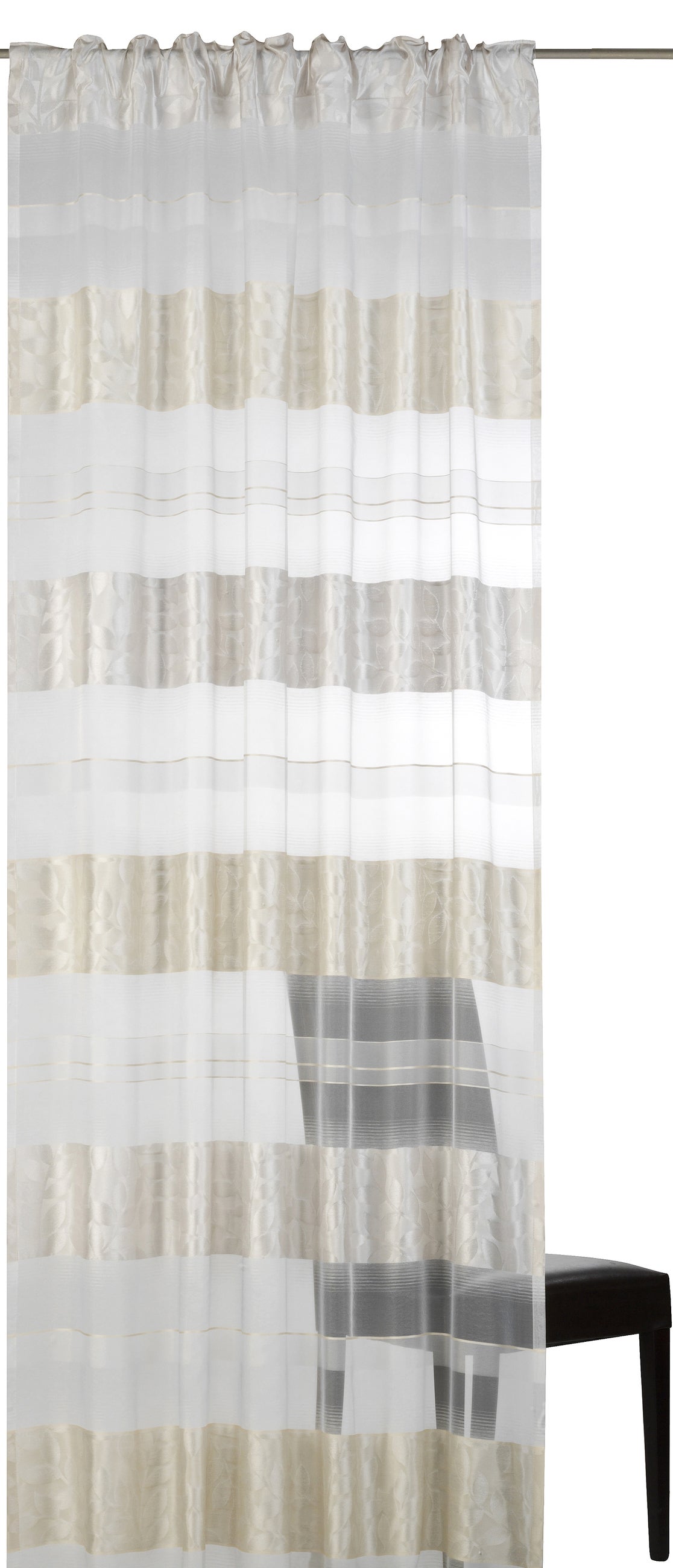 Eurofirany - Rideau En Voile Lucy - 140x250 Cm - Blanc - 8 œillets - Transparent Et Moderne