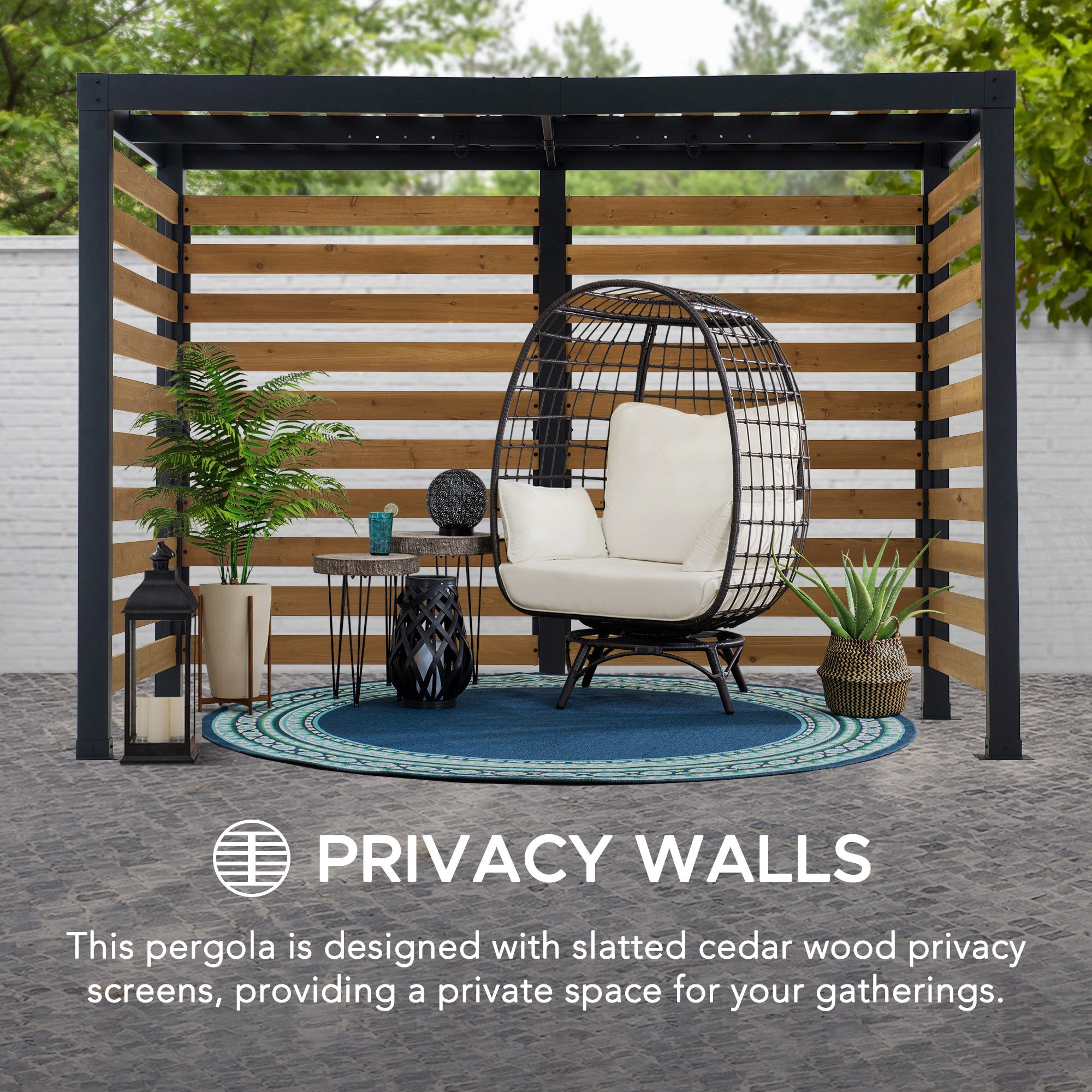 Pergola Marao Sunjoy, 3.1x1.9m dim. ext. (cas échéant incl. débord de toit) revêtu par poudre, épaisseur paroi : 6m² superficie totale - 11