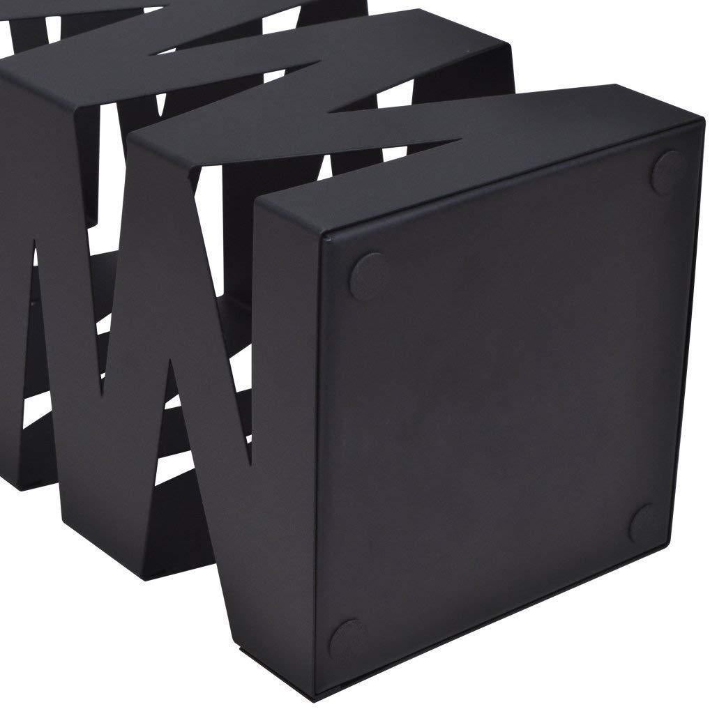 Noir Porte parapluies en Métal, Carré , Support pour Parapluies, avec un Plateau et Crochets, 49 x 15,5 x 15,5 cm - 3