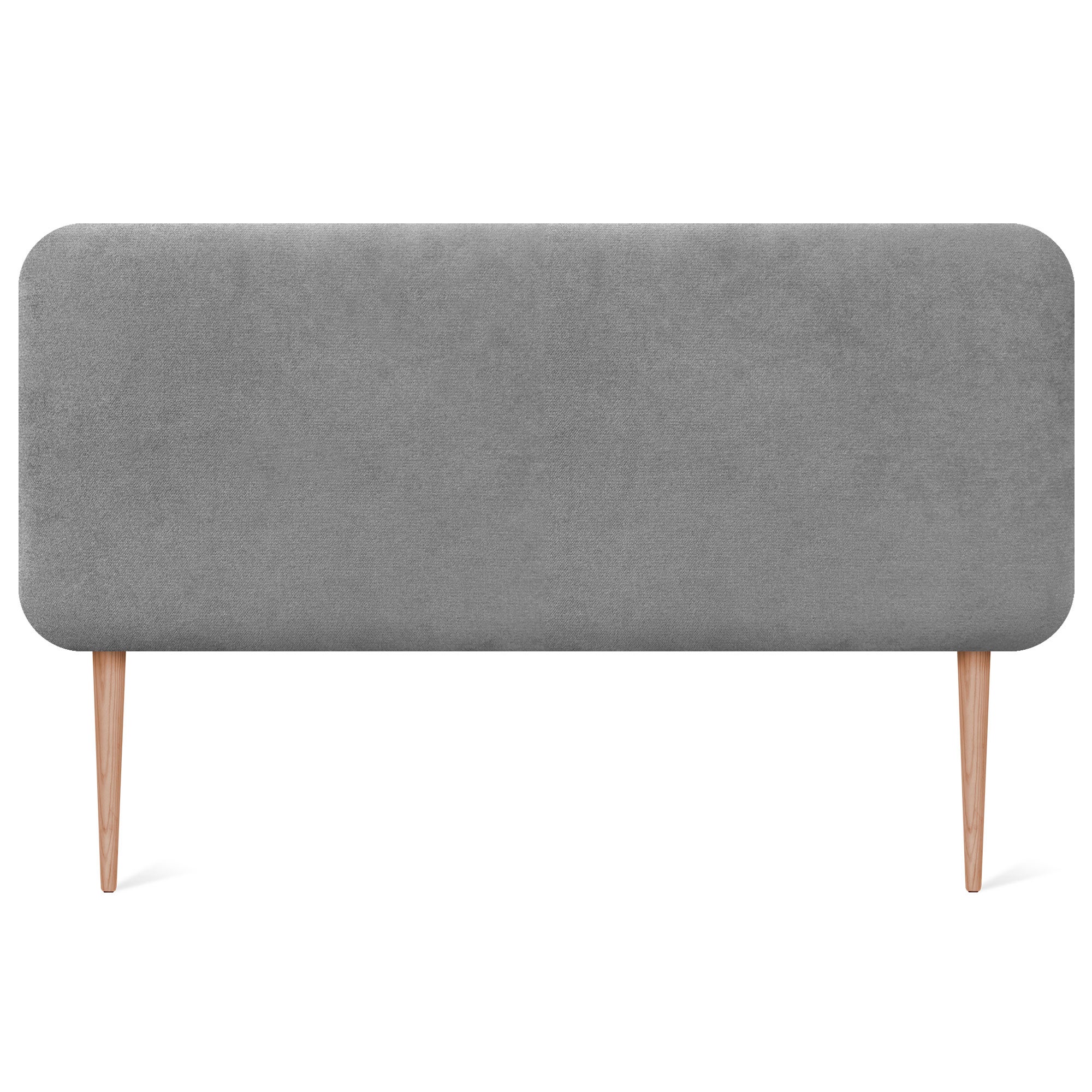 DHOME Cabecero Tapizado Liso Redondeado Tela con Patas para Pared Acústicos Cabeceros Absorbentes Cabezal Cama Dormitorio (Gris, 160cm) - 2