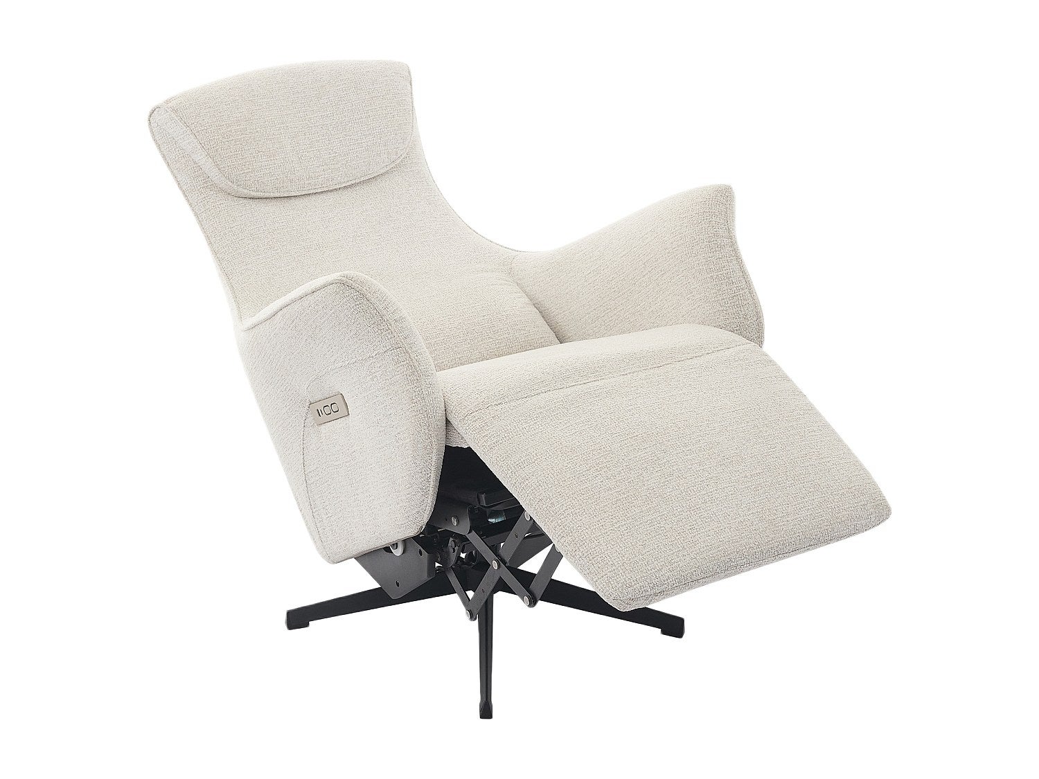 Fauteuil relax électrique en tissu texturé beige TASEMO - 6