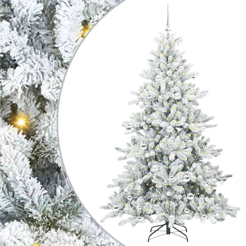 Sztuczna choinka z zawiasami z 300 diodami LED 180 cm PVC