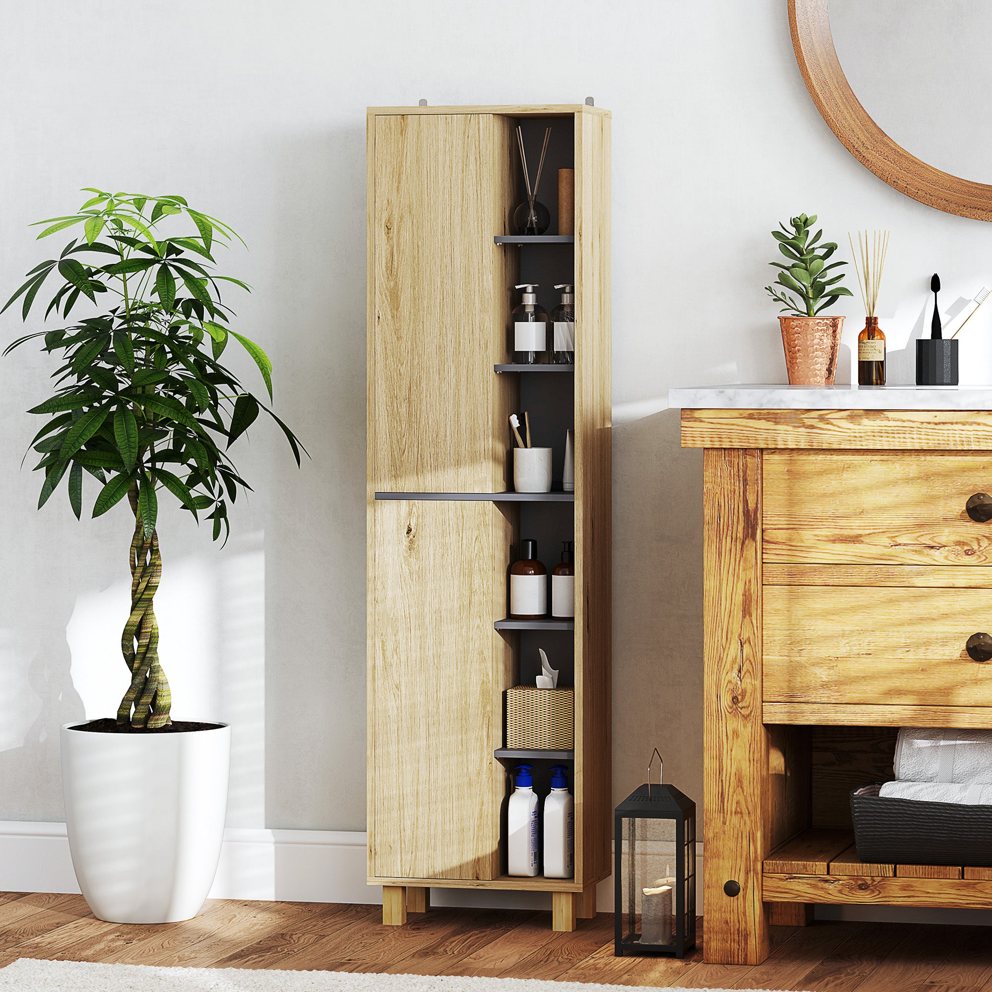 Meuble colonne salle de bain MDF HOMCOM - 2