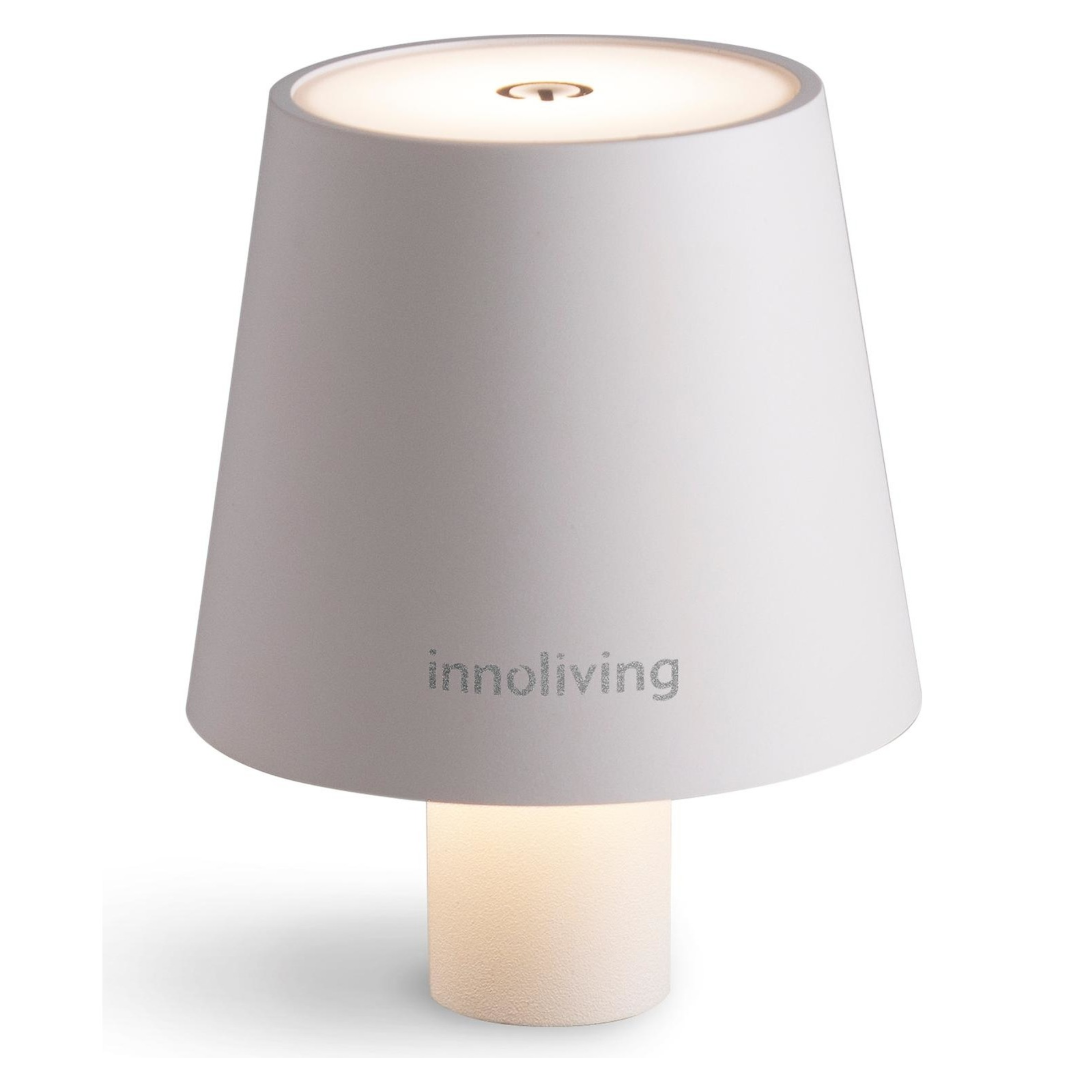 Innoliving Lampada da tavolo LED ricaricabile INN-291 Bianca o Nera con batteria al litio, altezza 350 mm diametro 120 mm, luce naturale/calda/ fredda, luminosità 150 lm (Nero